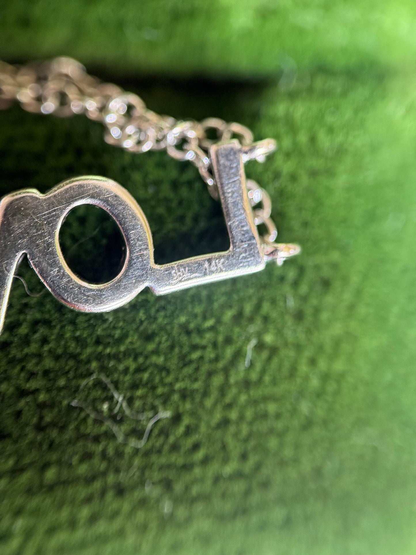 14k White Gold Diamond “LOVE” Dainty Bracelet Adjustable 6.25-7.25”