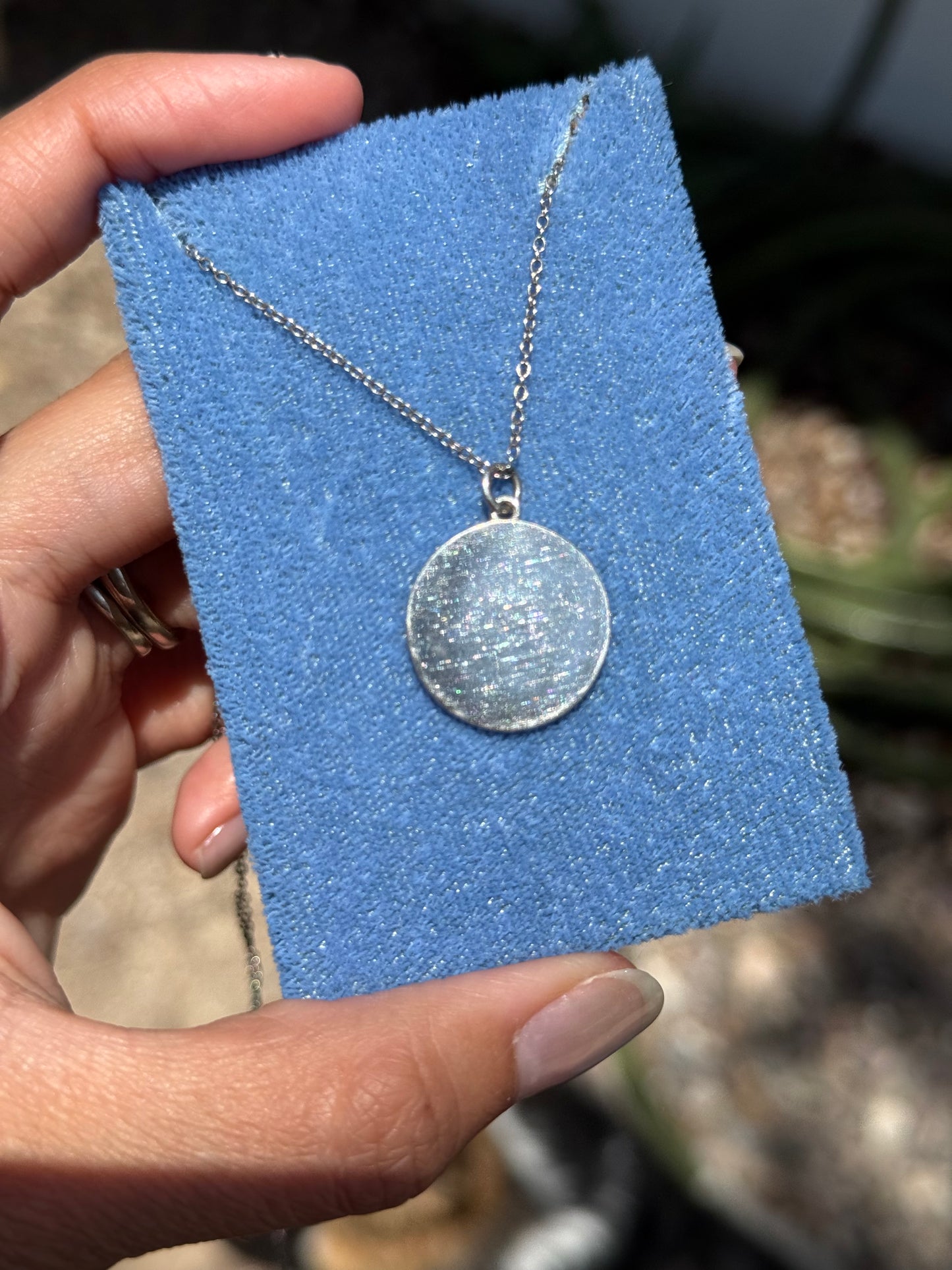 Sterling Silver Blank Round Tag Pendant With FREE Initial Engraving (NO CHAIN)