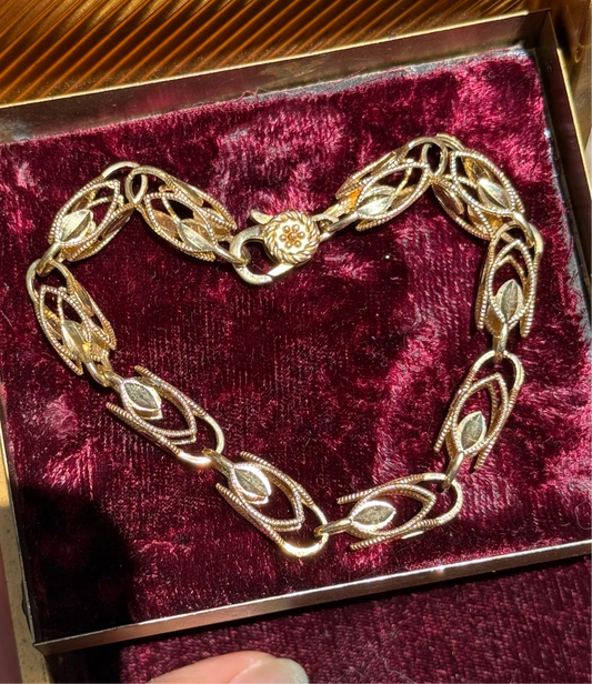 14k Gold 7.3mm Wide Chunky Turkish Link Bracelet 8.25"
