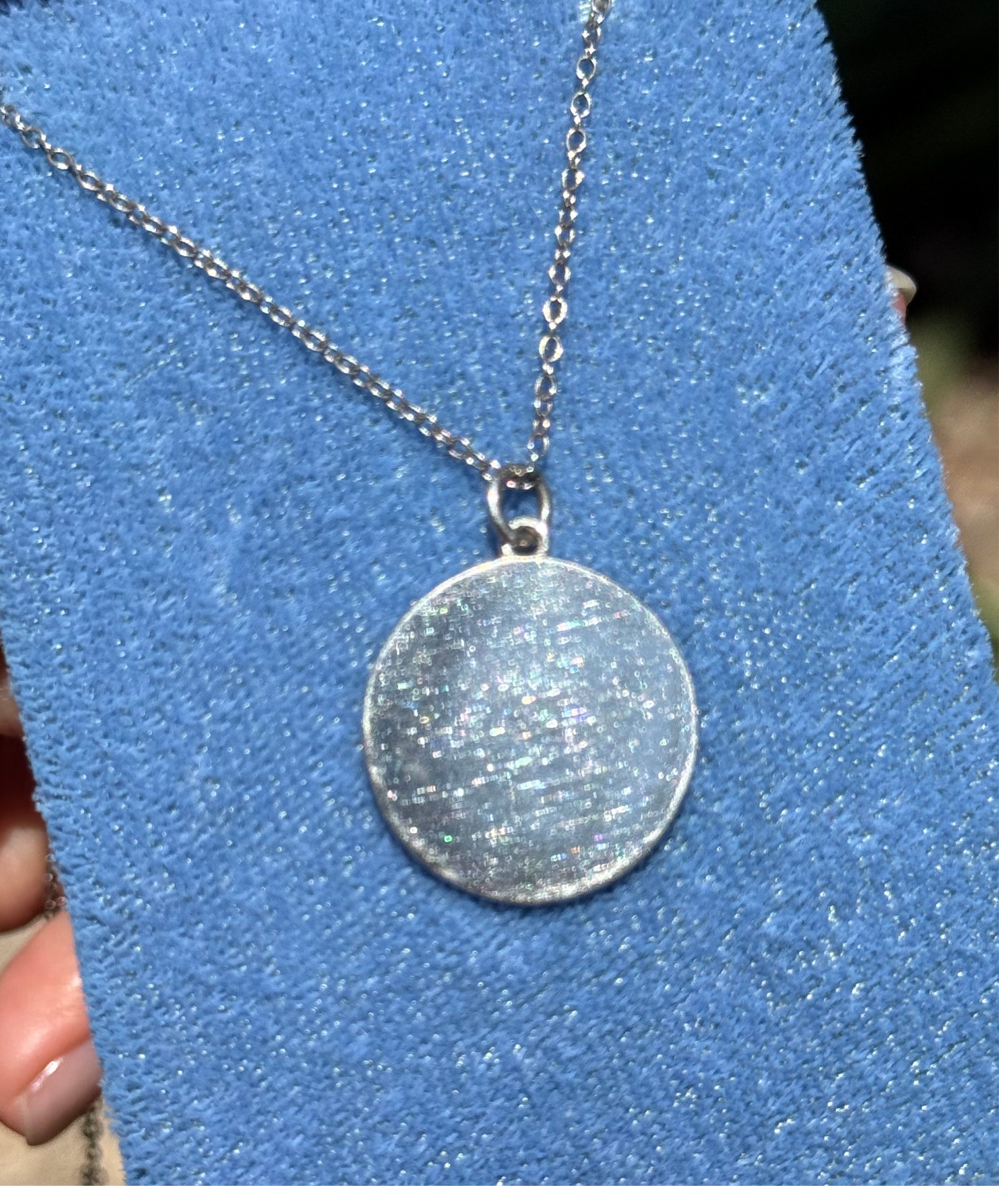Sterling Silver Blank Round Tag Pendant With FREE Initial Engraving (NO CHAIN)