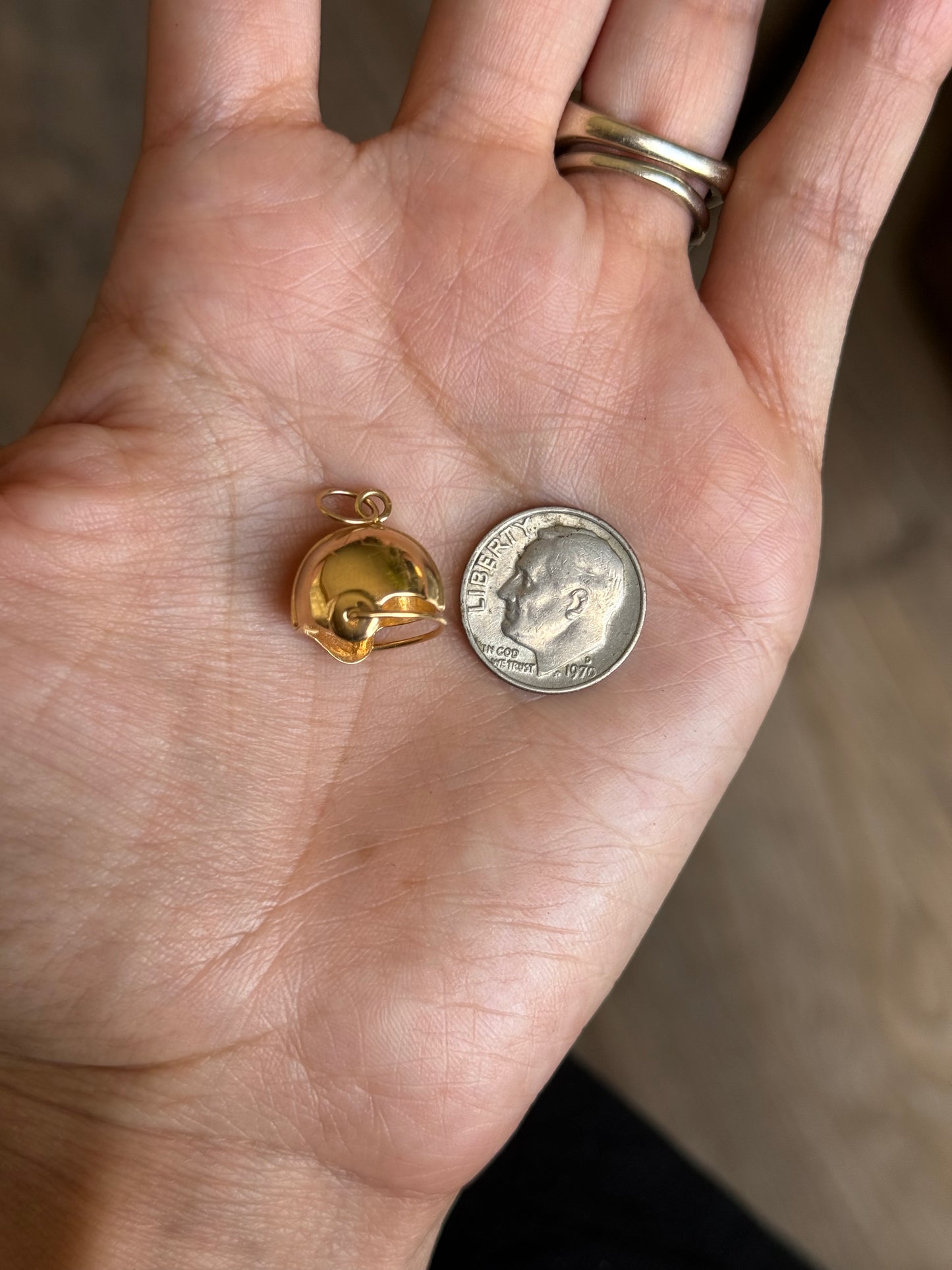 14k Gold 3D Solid Football Charm NFL Cowboys (NO CHAIN)