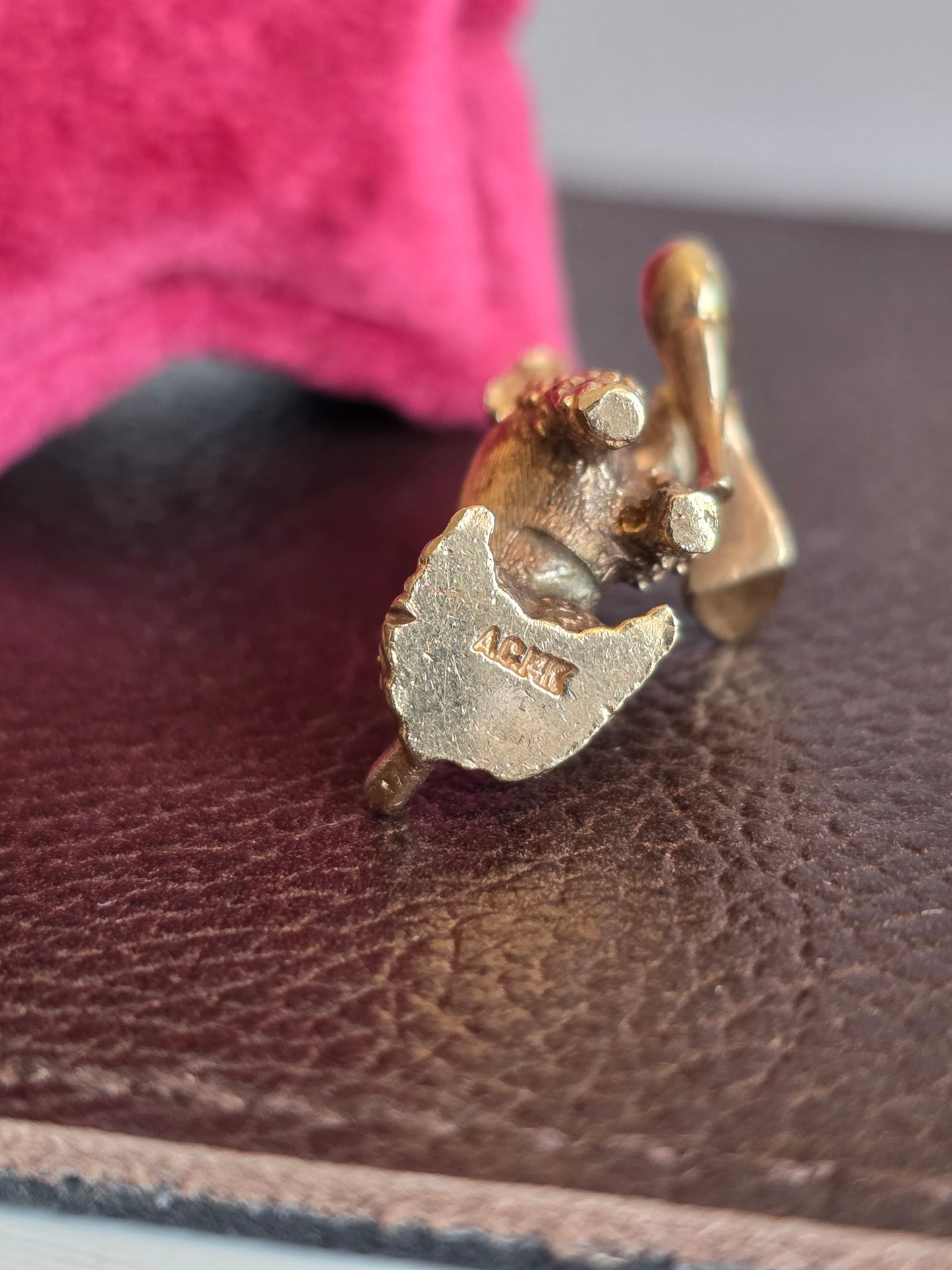 Adorable Solid Made 14k Gold Poodle with Heel in Mouth Charm Heavy (NO CHAIN)