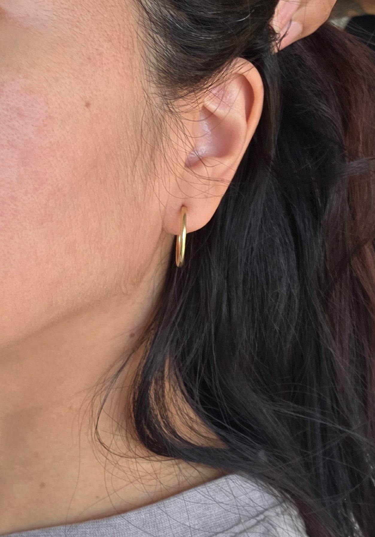 14k Gold Simple Hoops Earrings