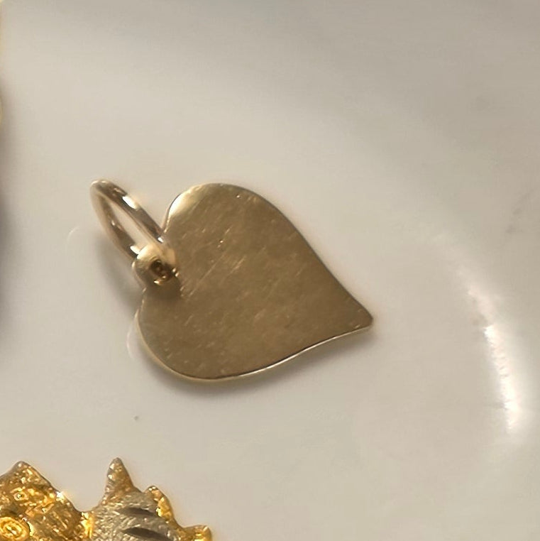 Adorable 14k Small 9mm Blank Heart Tag Charm