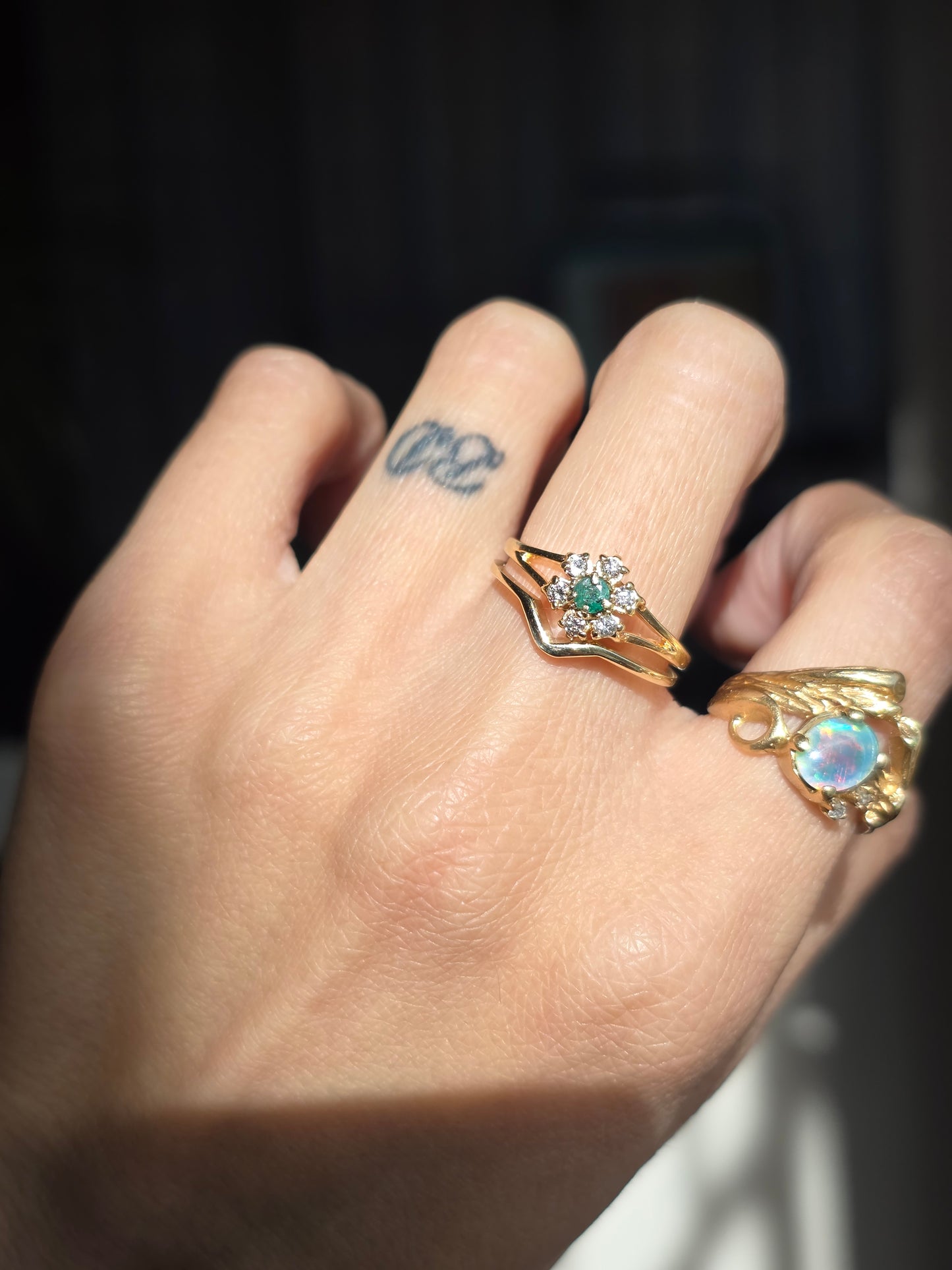 Lovely 14k Gold Simple Polished Curved Stacker Band Puzzle Ring Size 6.5