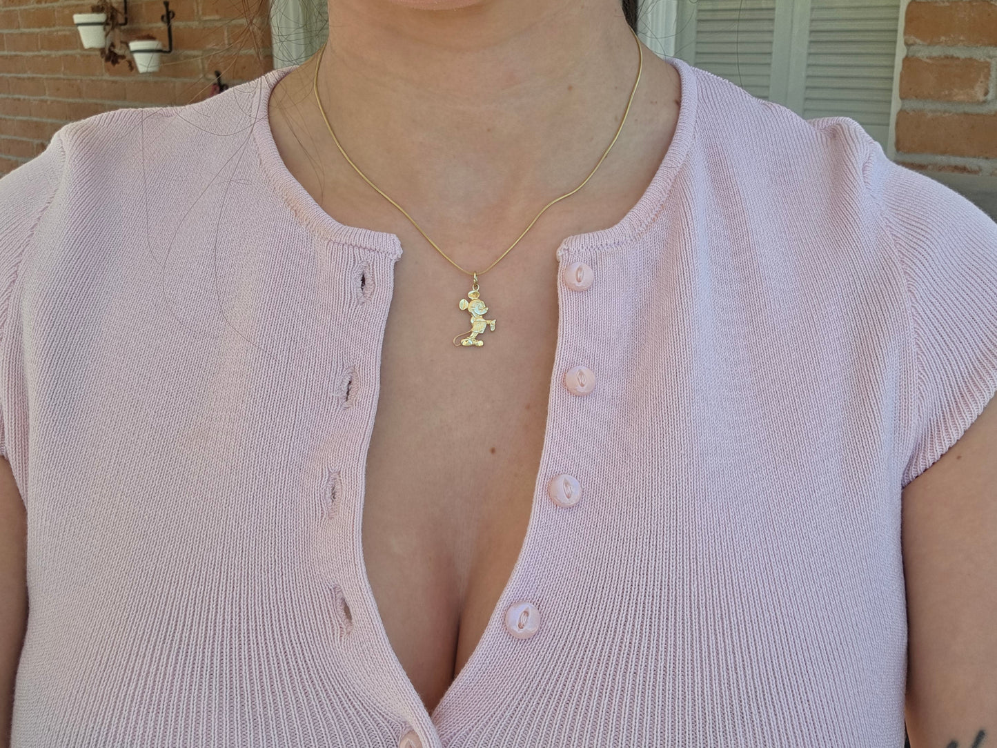 Adorable 14k Gold Standing Mickey Mouse Charm (NO CHAIN)