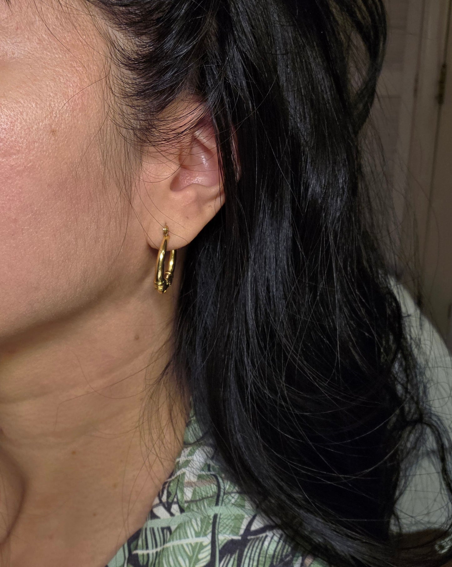 Awesome 14k Gold Ram Hoops Earrings