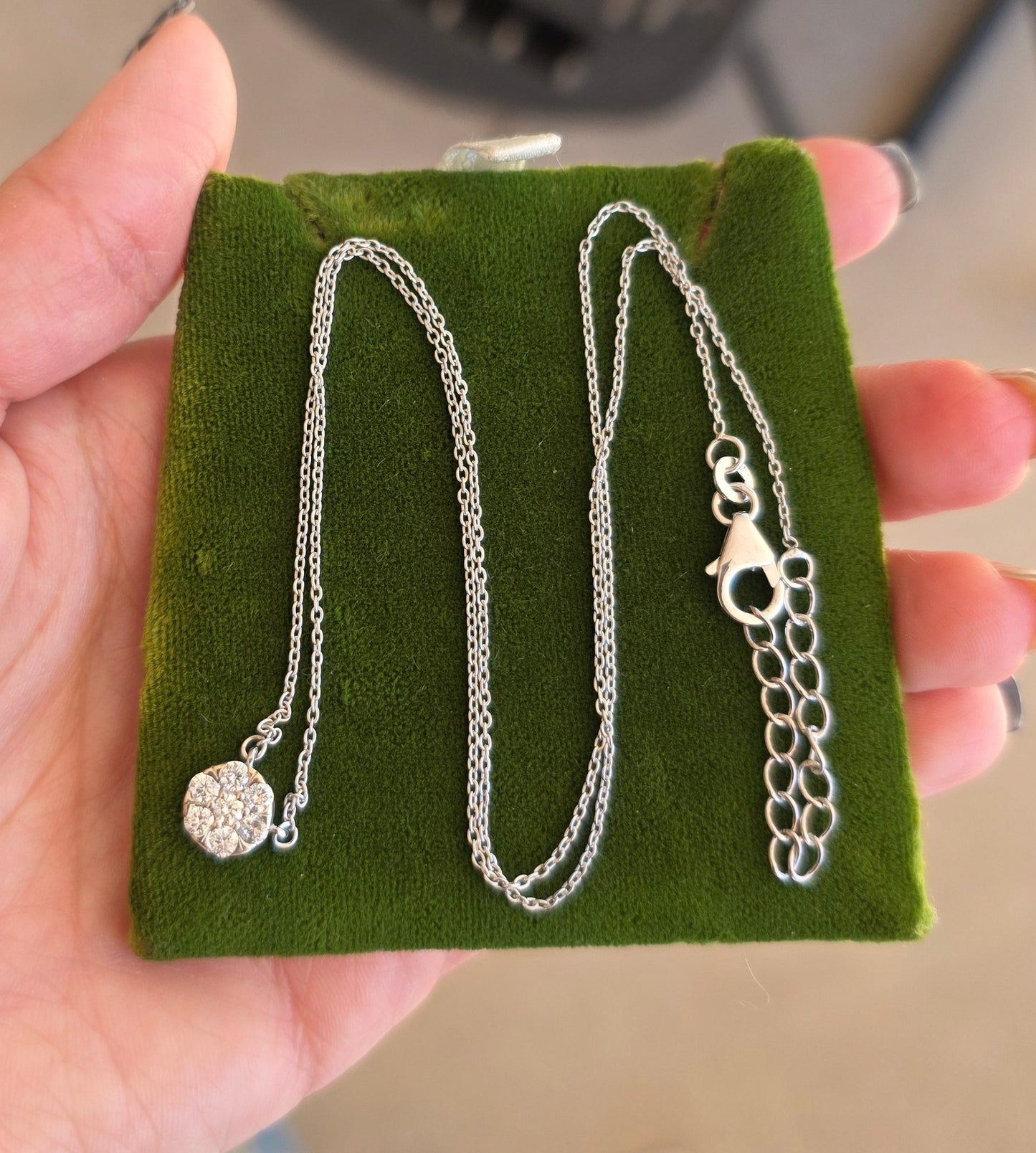 RESERVED: DO NOT BUY- Beautiful Illusion Set Diamond Charm Necklace 18"-20"