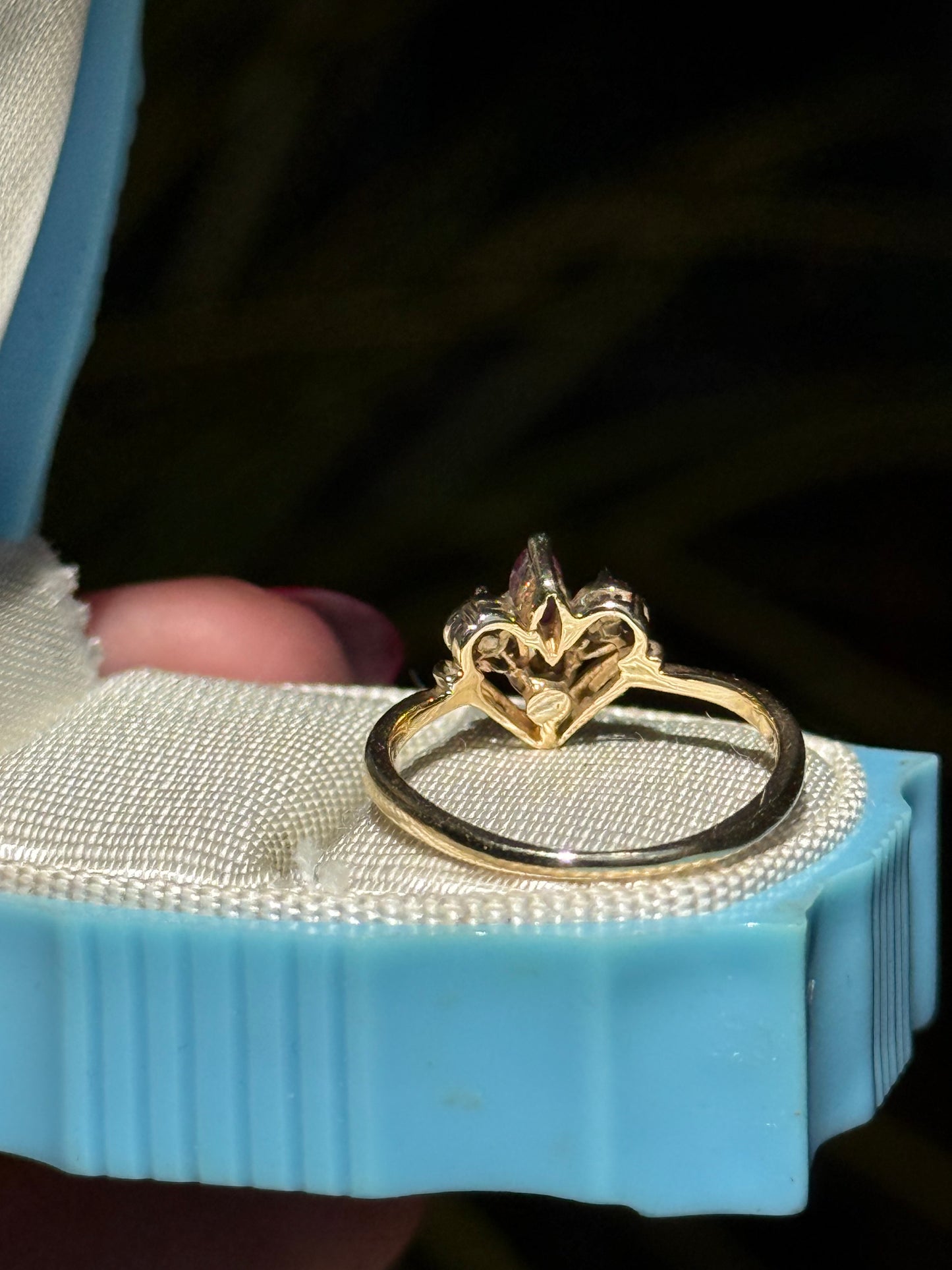 Adorable “Minnie Mouse” 14k Gold Quarter Carat Diamond & Ruby .40tcw Ring Size 5