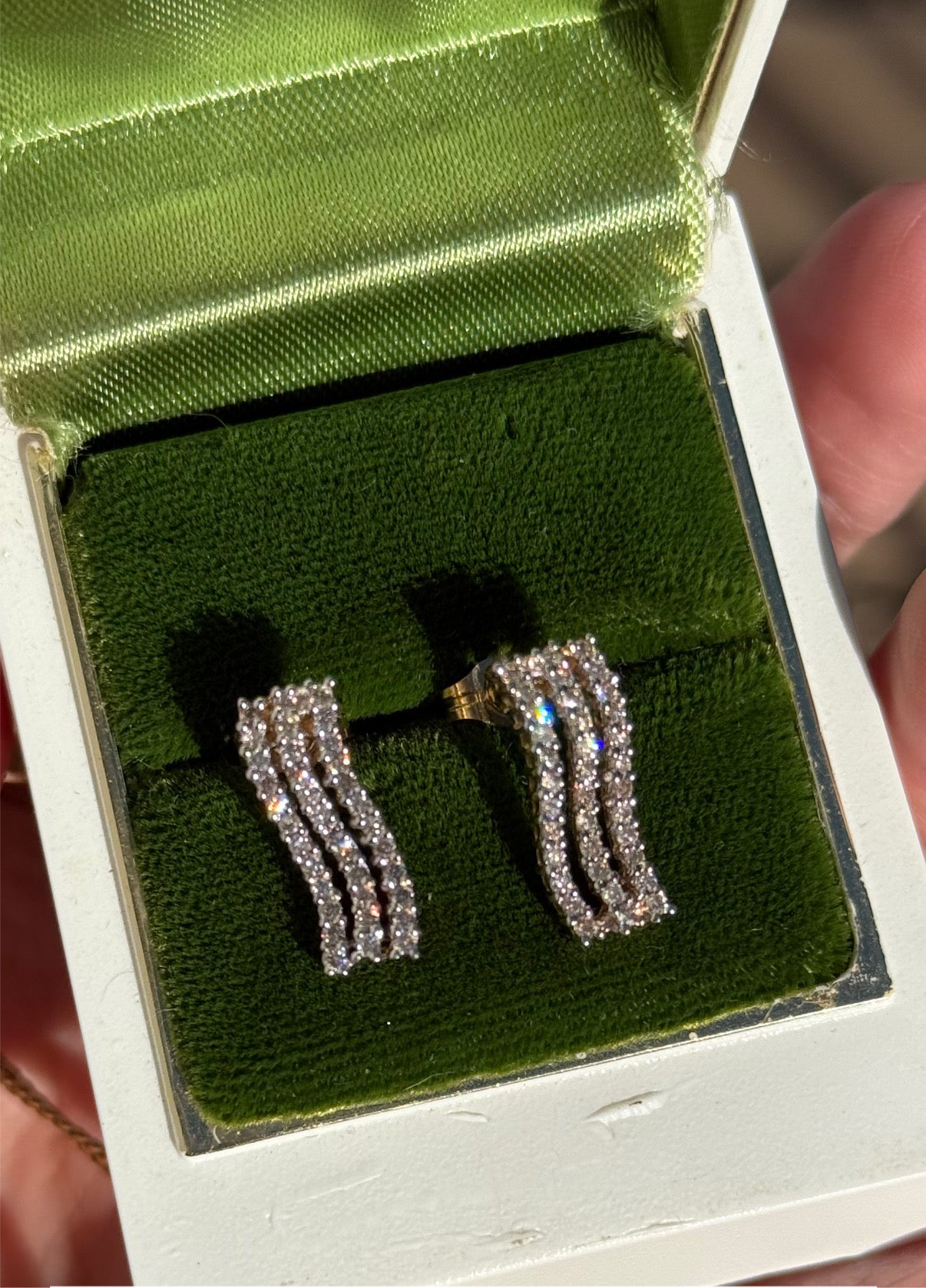 Beautiful 10k Diamond Wavy Earrings