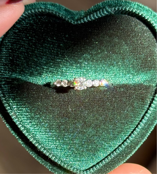 Beautiful 14k White Gold Diamond Engagement/ Stacker Ring Size 5