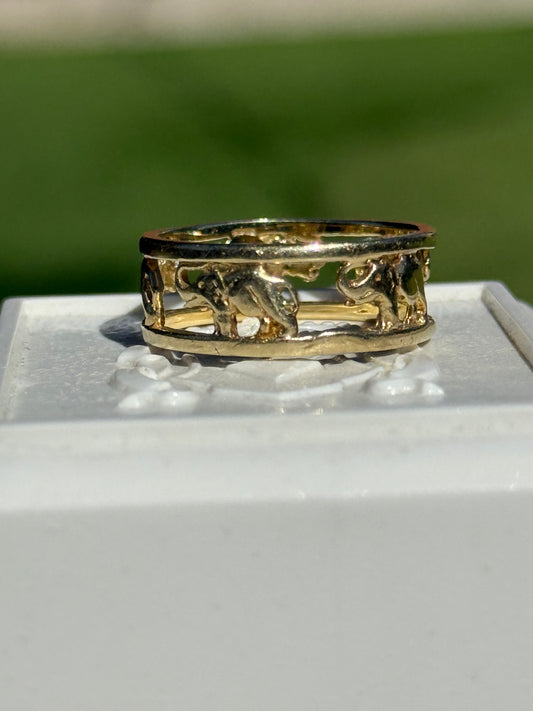 Awesome 14k Elephant Eternity Band Size 7.25