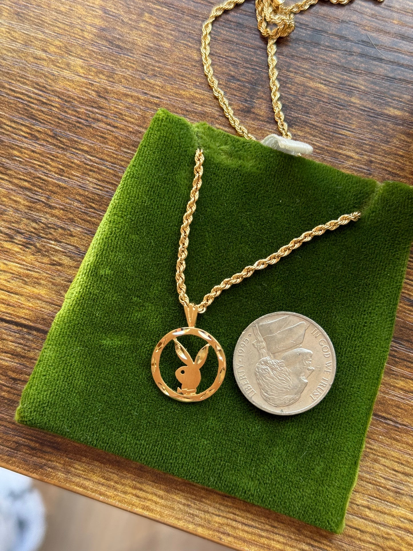 14k Playboy Bunny Round Pendant Signed Michael Anthony 84 (NO CHAIN)