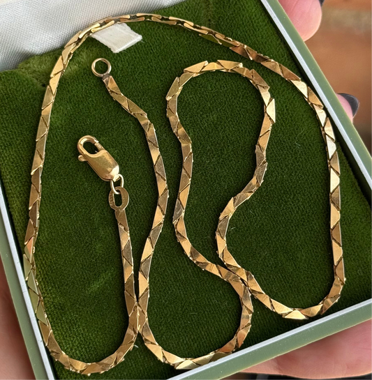 14k Gold Solid Cobra Link Chain 18”