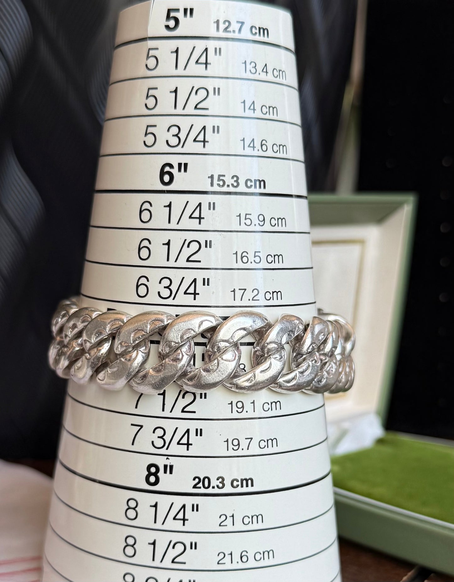 Badass Solid & Heavy 3.6OZ Sterling Silver Santa Muerte .40tcw Diamond 16mm Chunky Curb Bracelet 8”