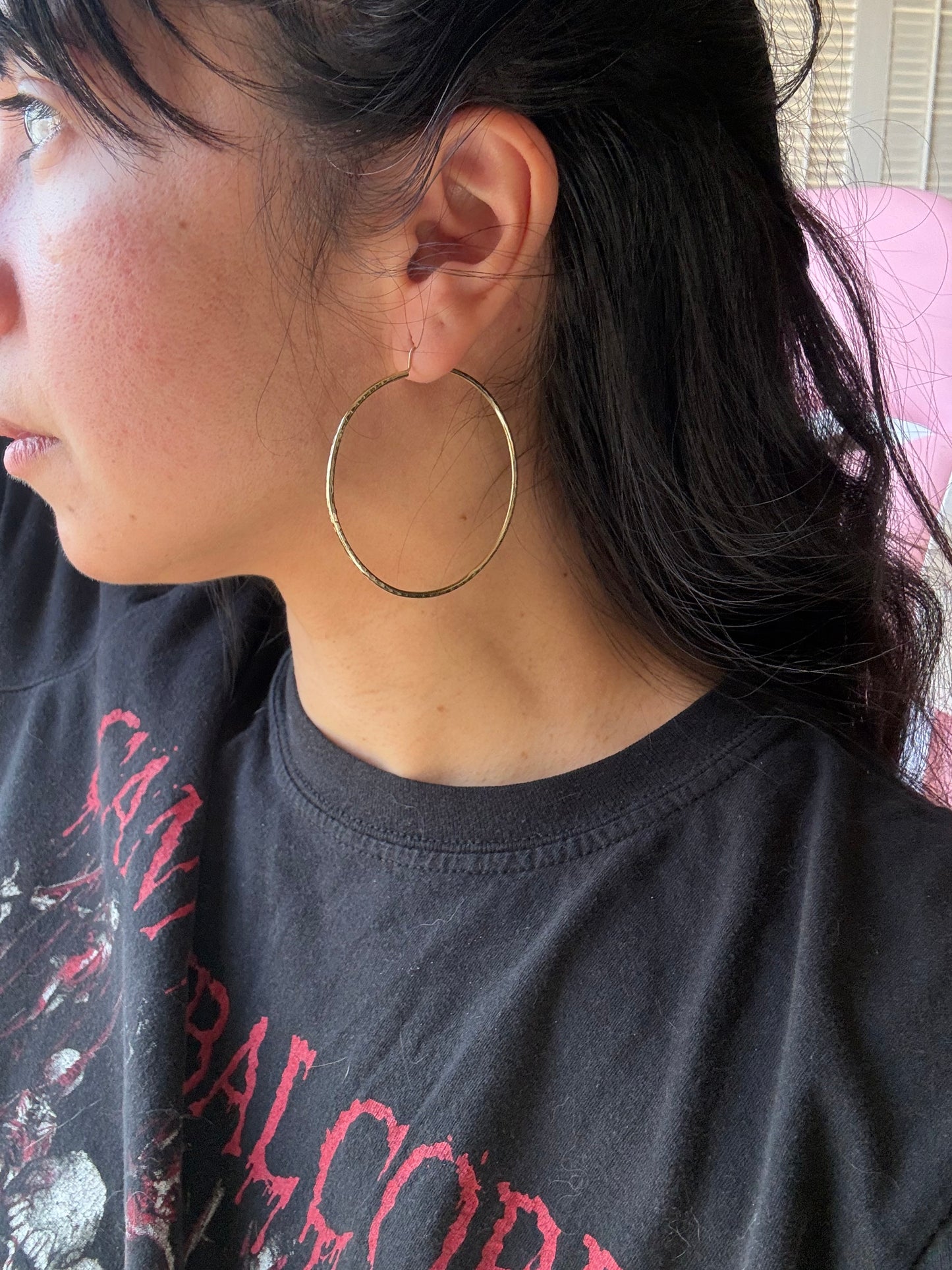 2” Wide 14k Gold Hoops