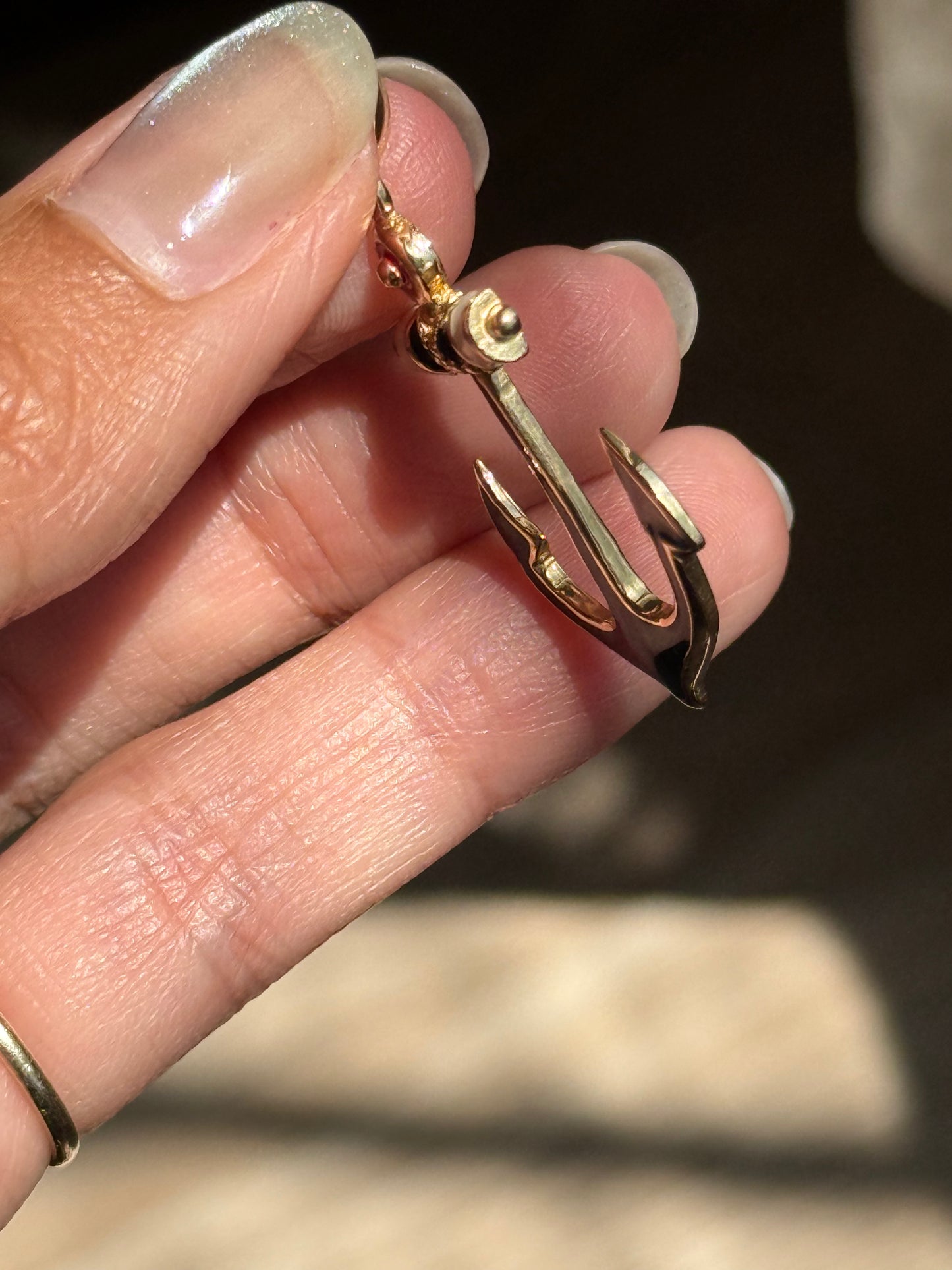 Amazing 1.5” Large & Solid Made 14k Gold Enamel Anchor Pendant (NO CHAIN)