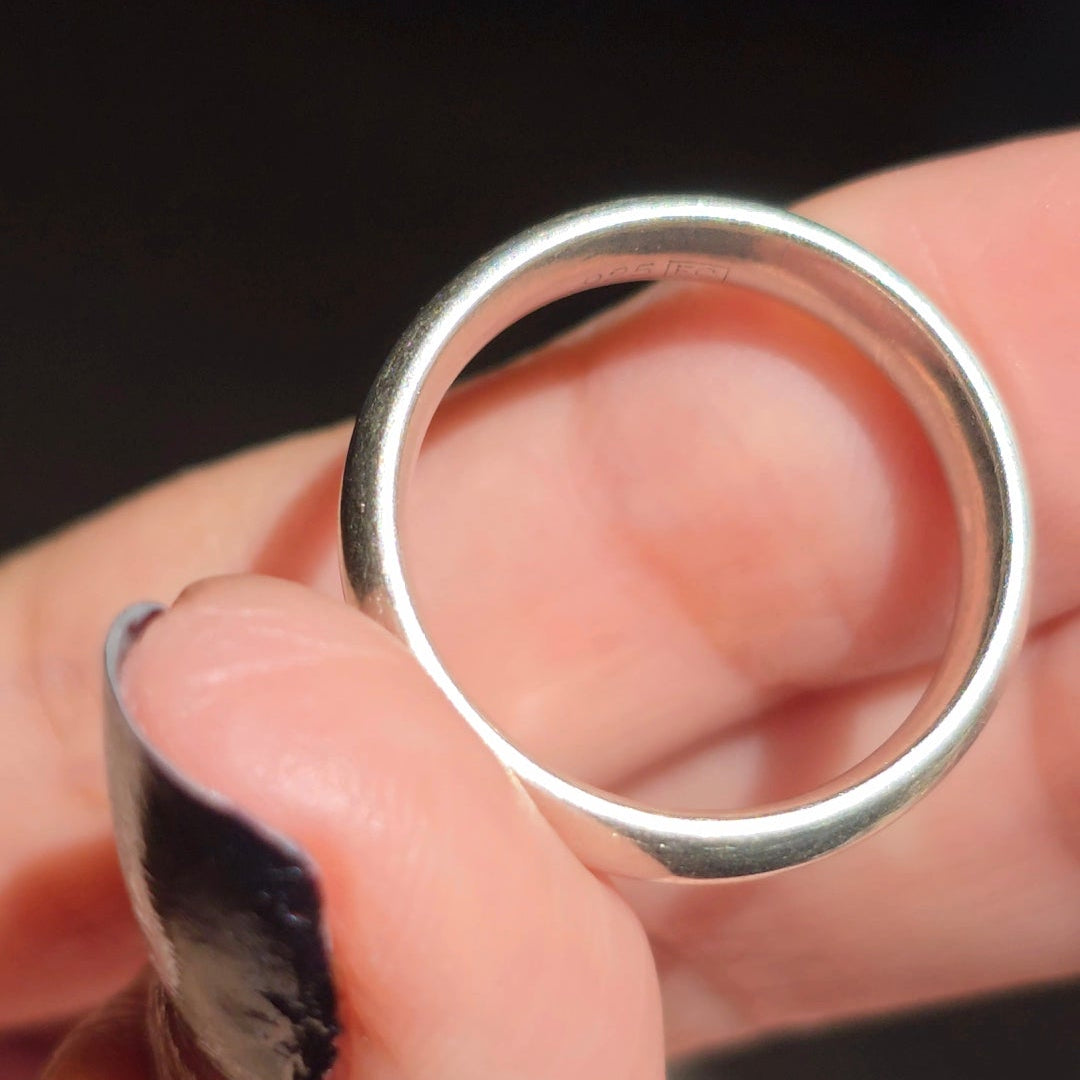 Vintage 925 5mm Wide Plain Sterling Silver Band Ring Size 5.75