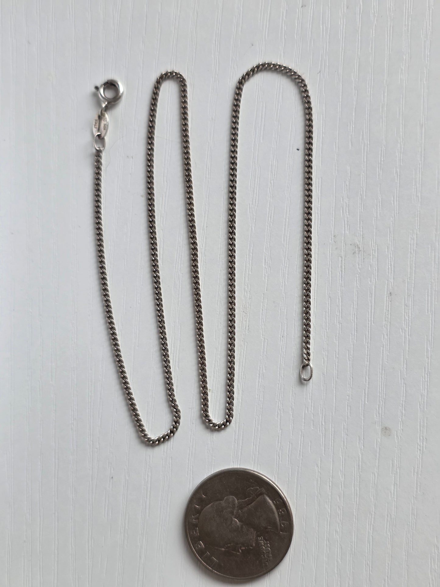 Perfect Every Day Italian Sterling Silver Dainty Curb Chain 16.5"