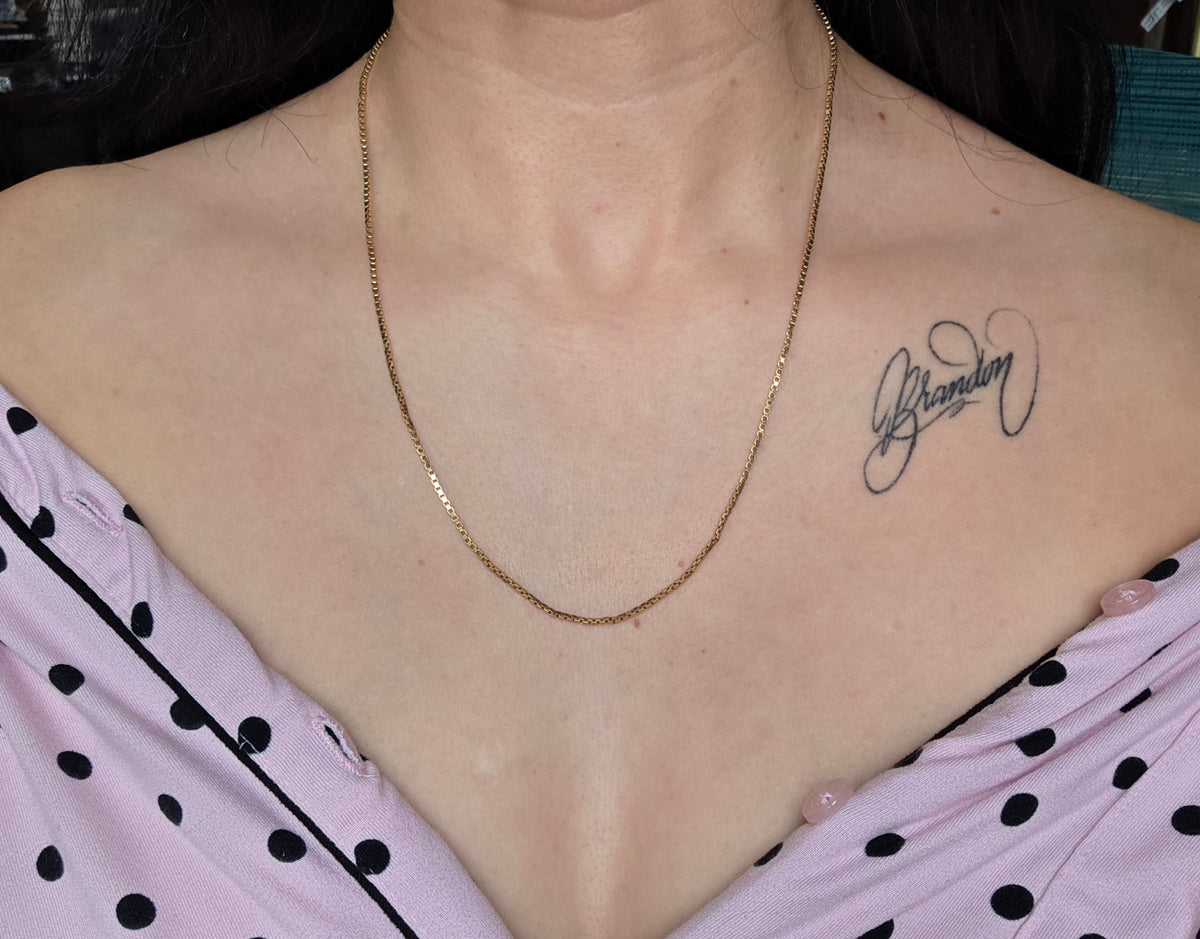 Vintage 14k Gold 1.4mm Solid Box Chain 20.5"