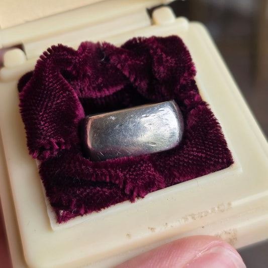 Awesome Solid Sterling Silver Squared Chunky Band Ring Size 7