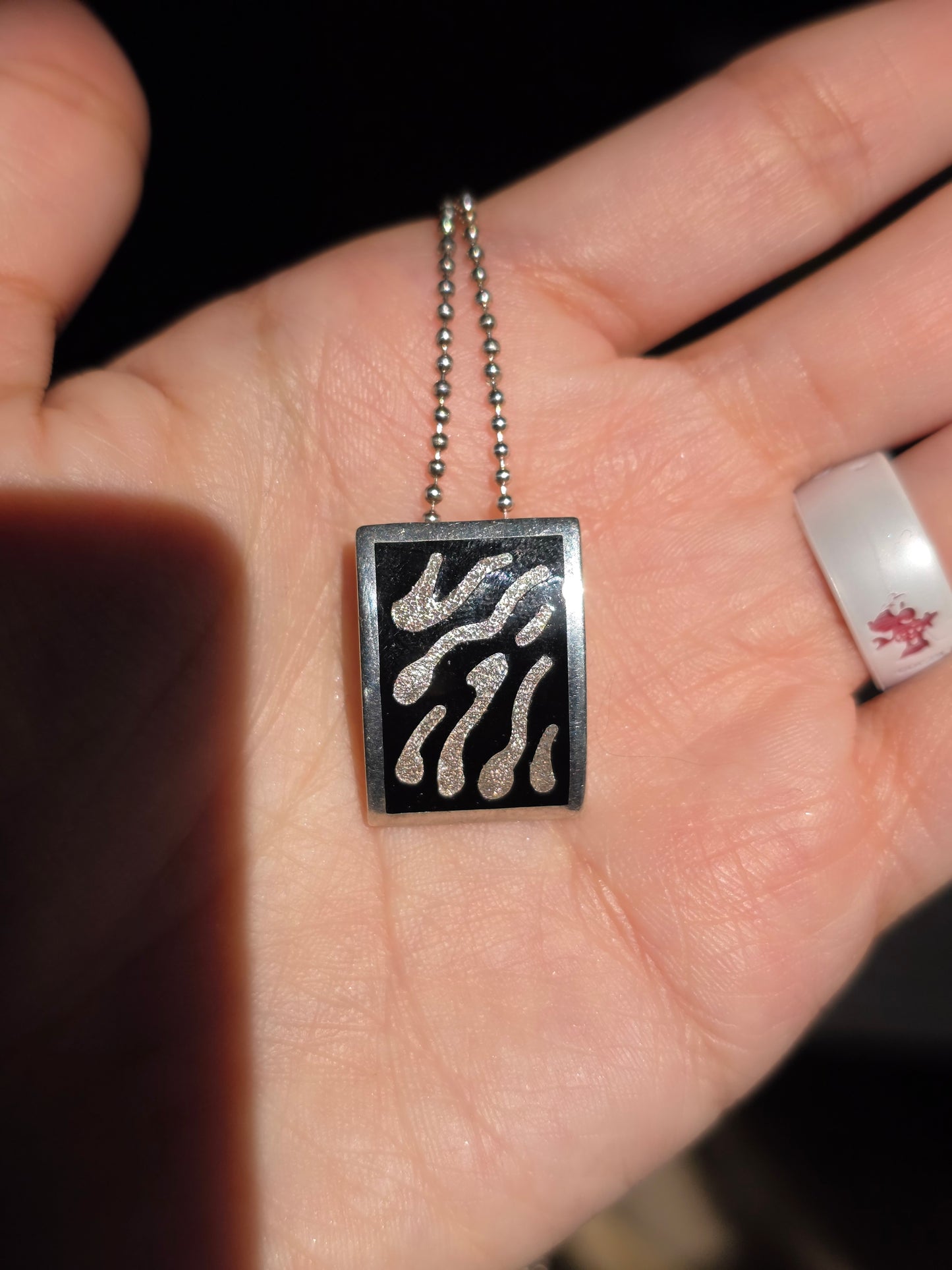 Milor Sterling Silver Zebra Enamel Large Pendant (NO CHAIN)