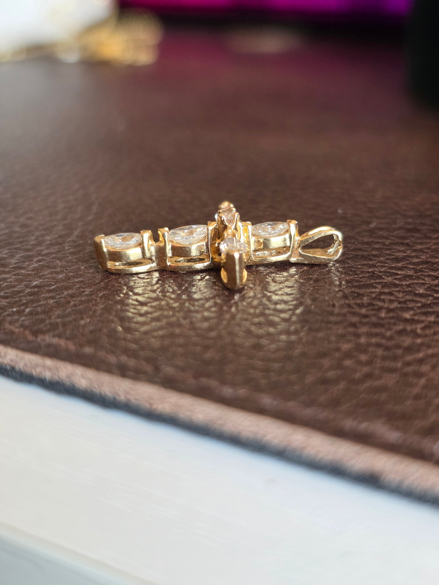 14k Gold .50TCW Diamond Cross Pendant (NO CHAIN)