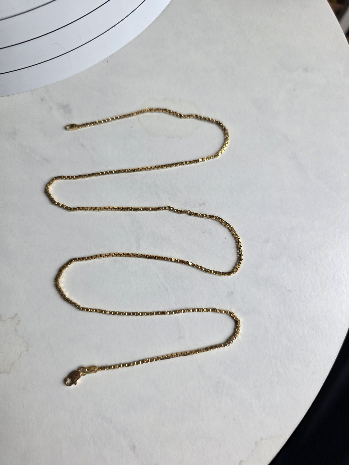 Vintage 14k Gold 1.4mm Solid Box Chain 20.5"