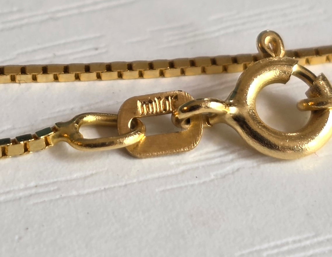 Vintage 14k Gold 0.7mm Milor Italian Box Chain 16"