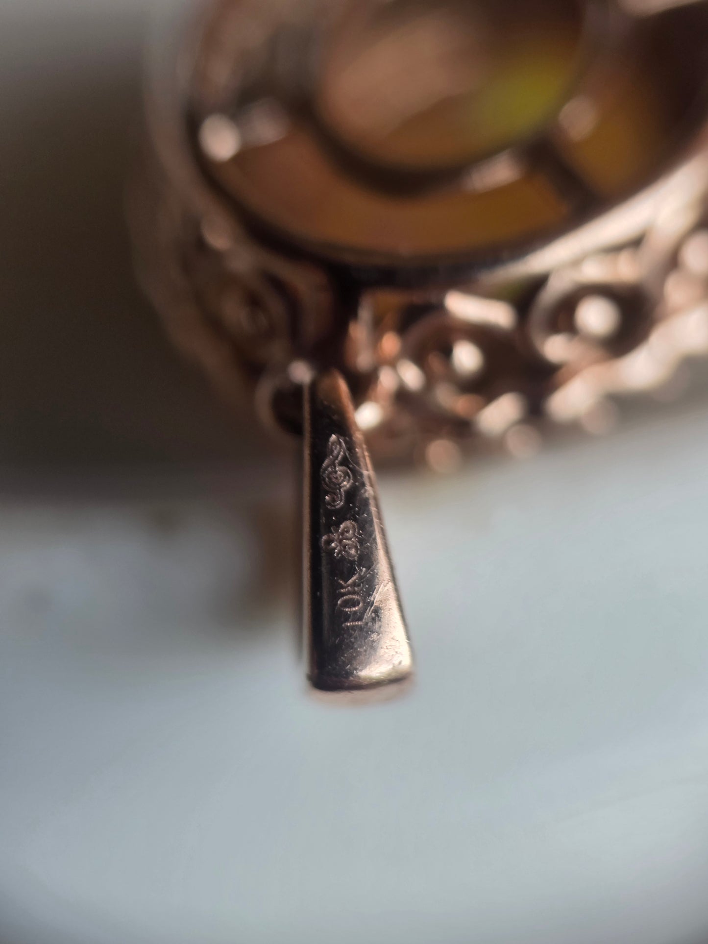 Stunning 10k Rose Gold Natural Fire Opal Cabochon and Diamond Halo Pendant (NO CHAIN)