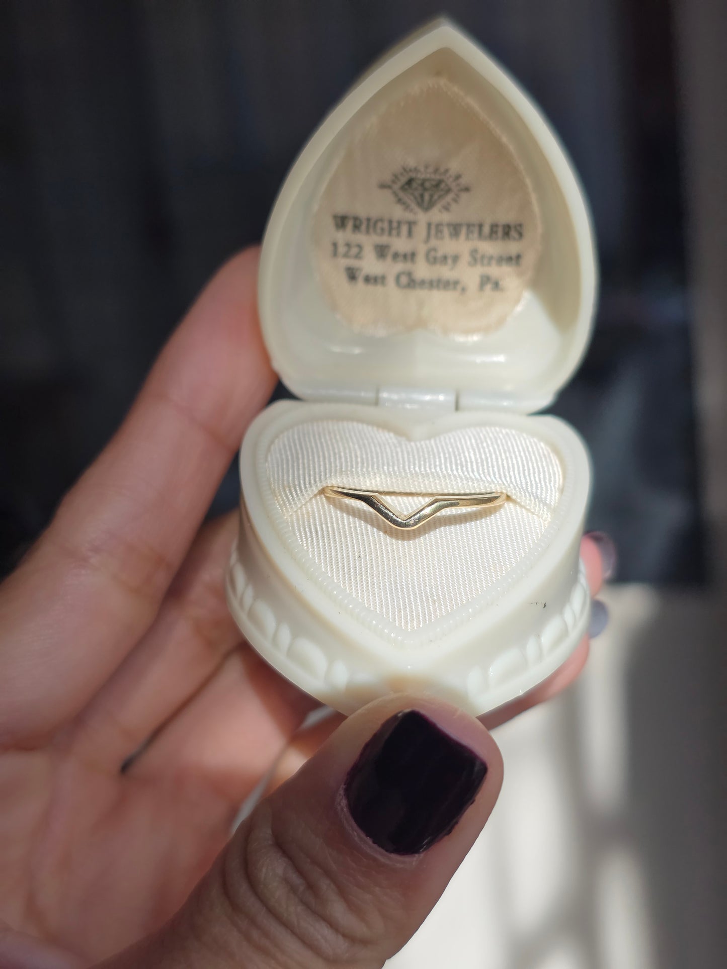 Lovely 14k Gold Simple Polished Curved Stacker Band Puzzle Ring Size 6.5