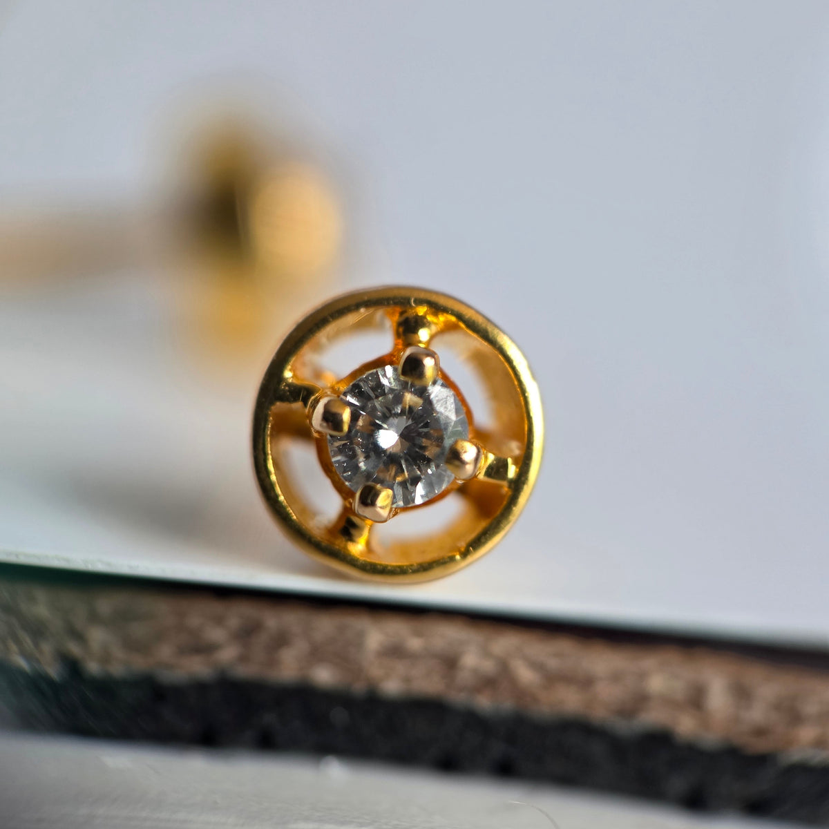 Gorgeous 14k Gold Diamond Dainty Studs Earrings