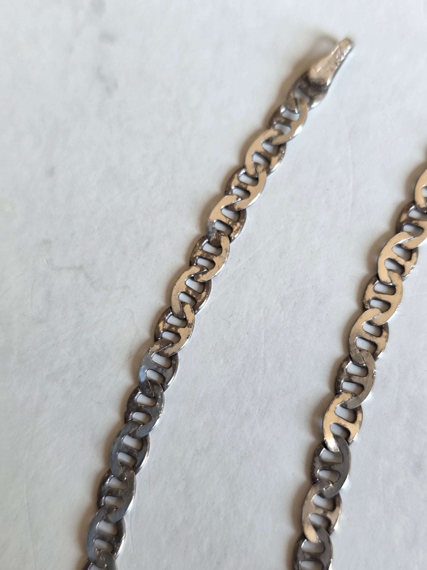 Awesome Solid Sterling Silver Mariner Chain Necklace 24"