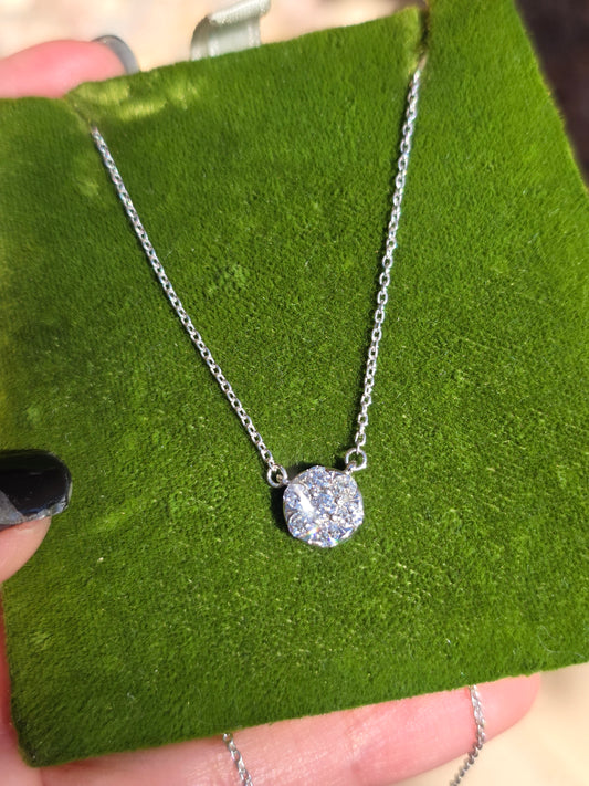 RESERVED: DO NOT BUY- Beautiful Illusion Set Diamond Charm Necklace 18"-20"