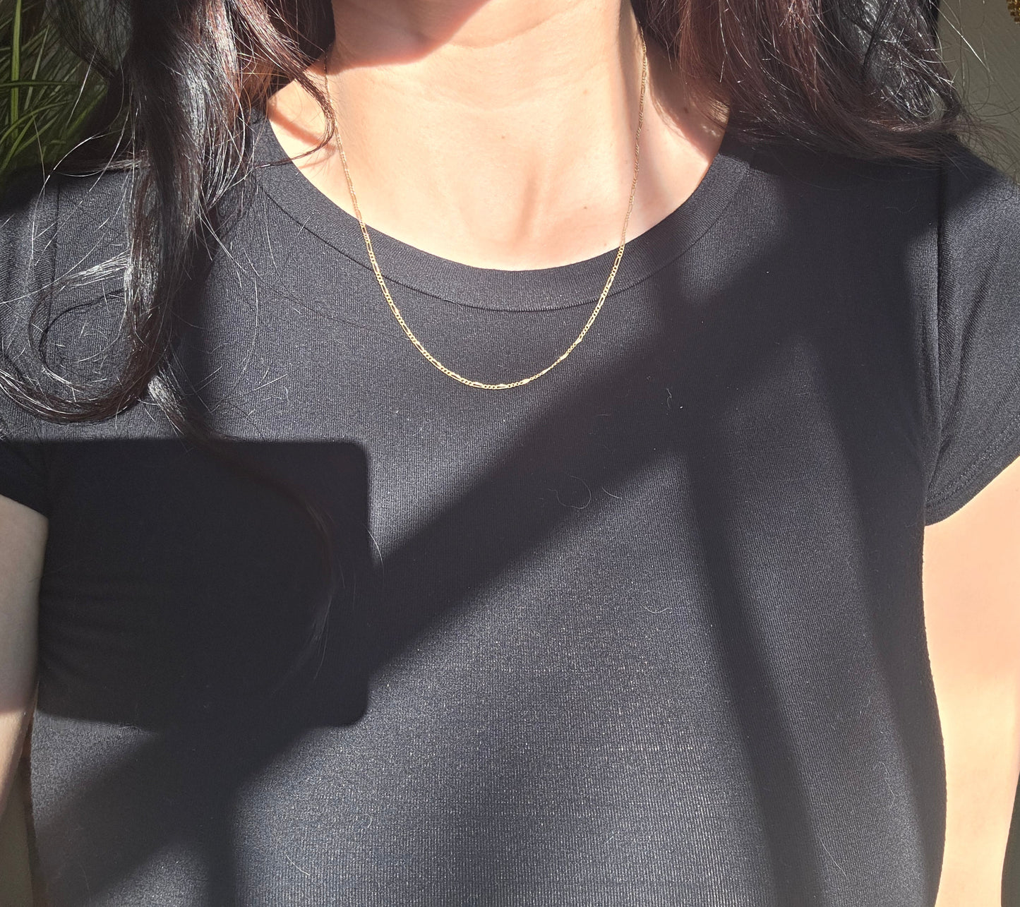 18.25" Figaro 10k Gold Every Day Wear Chain For Charms or Pendants