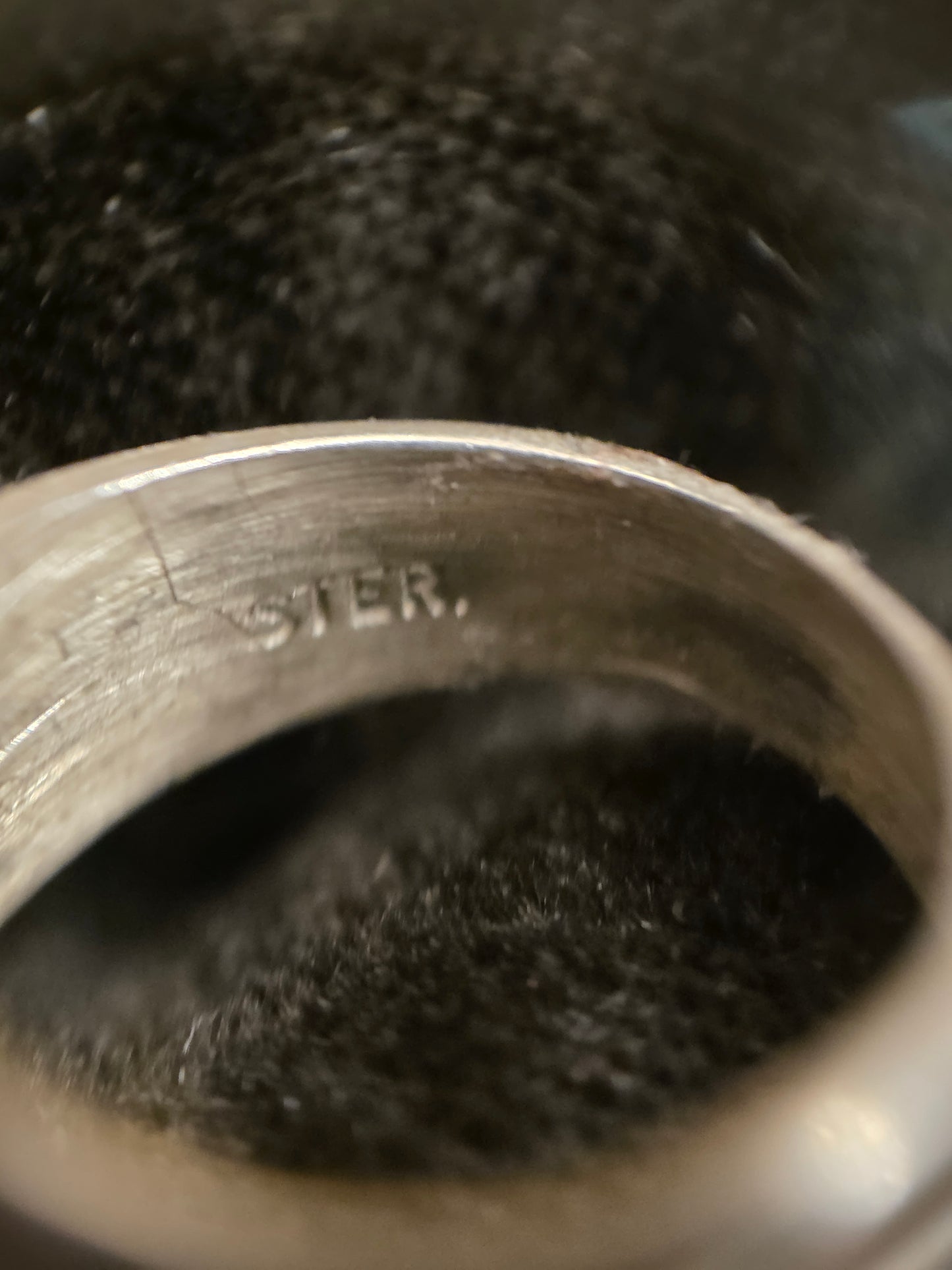 Modernist Style Ridged Sterling Silver Chunky 10mm Wide Band Size 5.25
