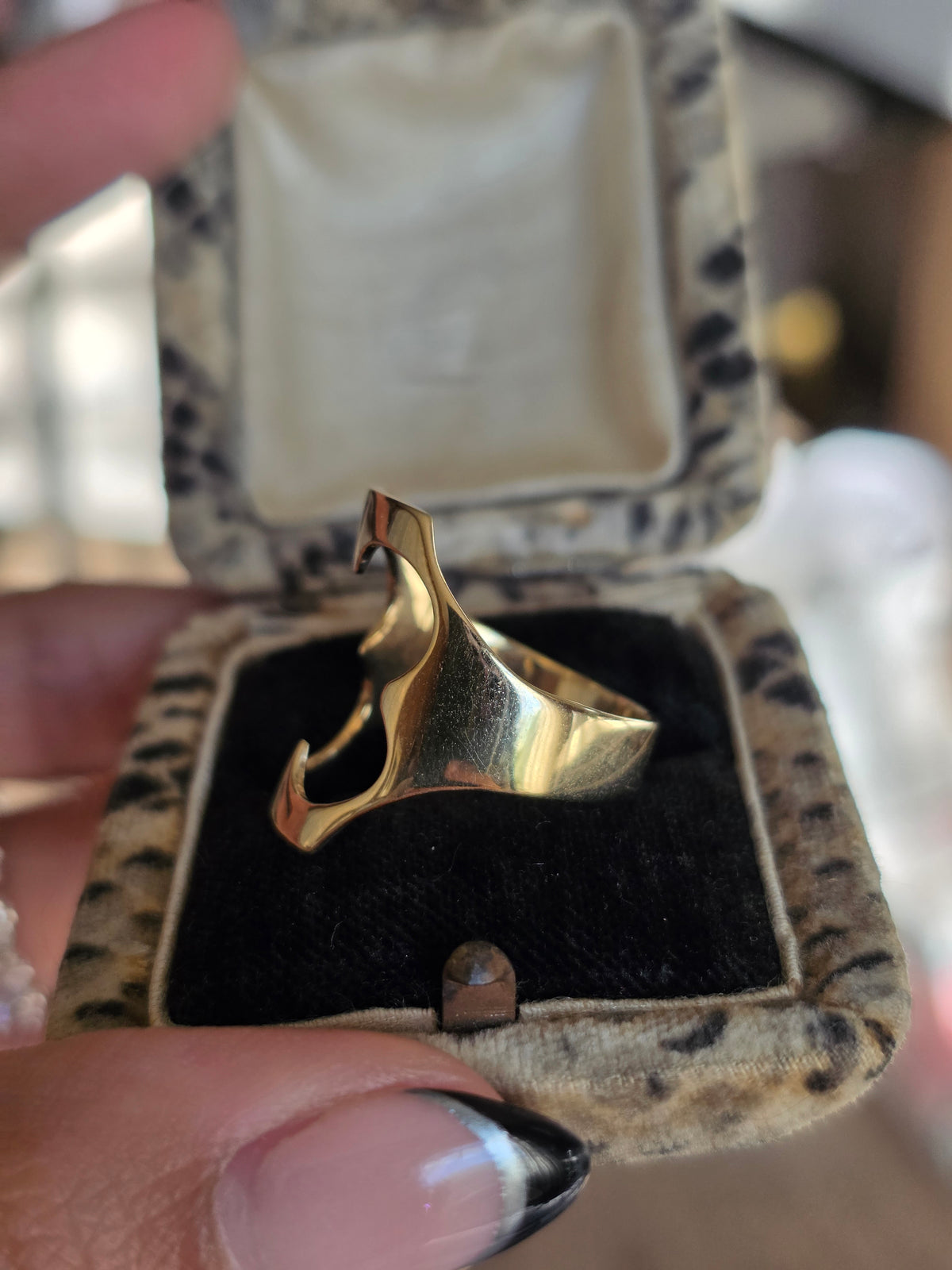 Awesome 14k Gold Clover CutOut Statement Ring Size 10