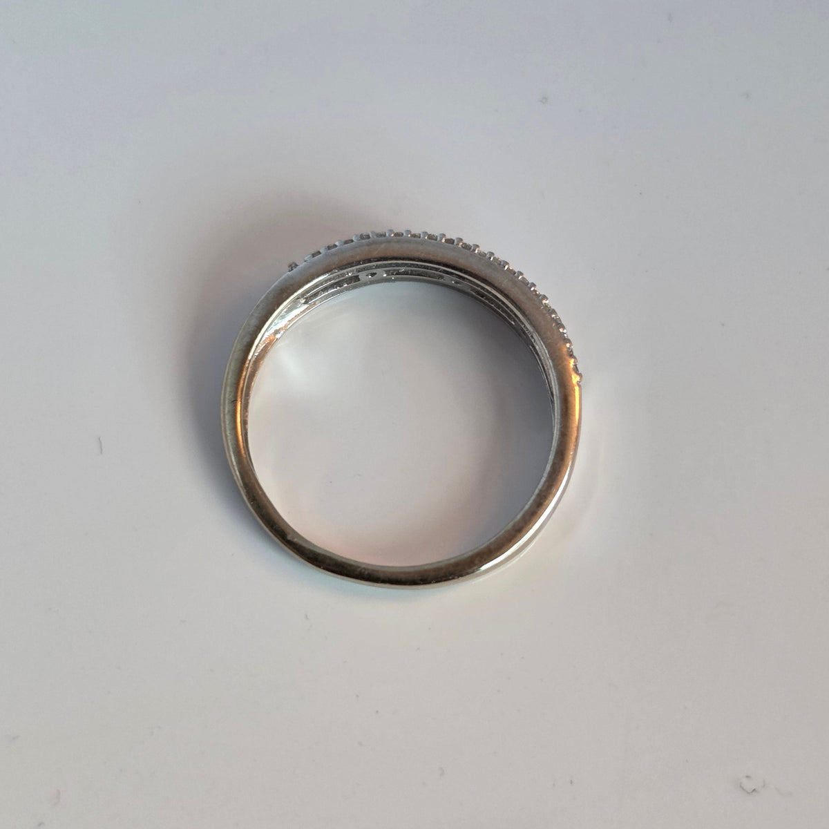 Beautiful Sparkling 14k White Gold Diamond Band Size 5.5