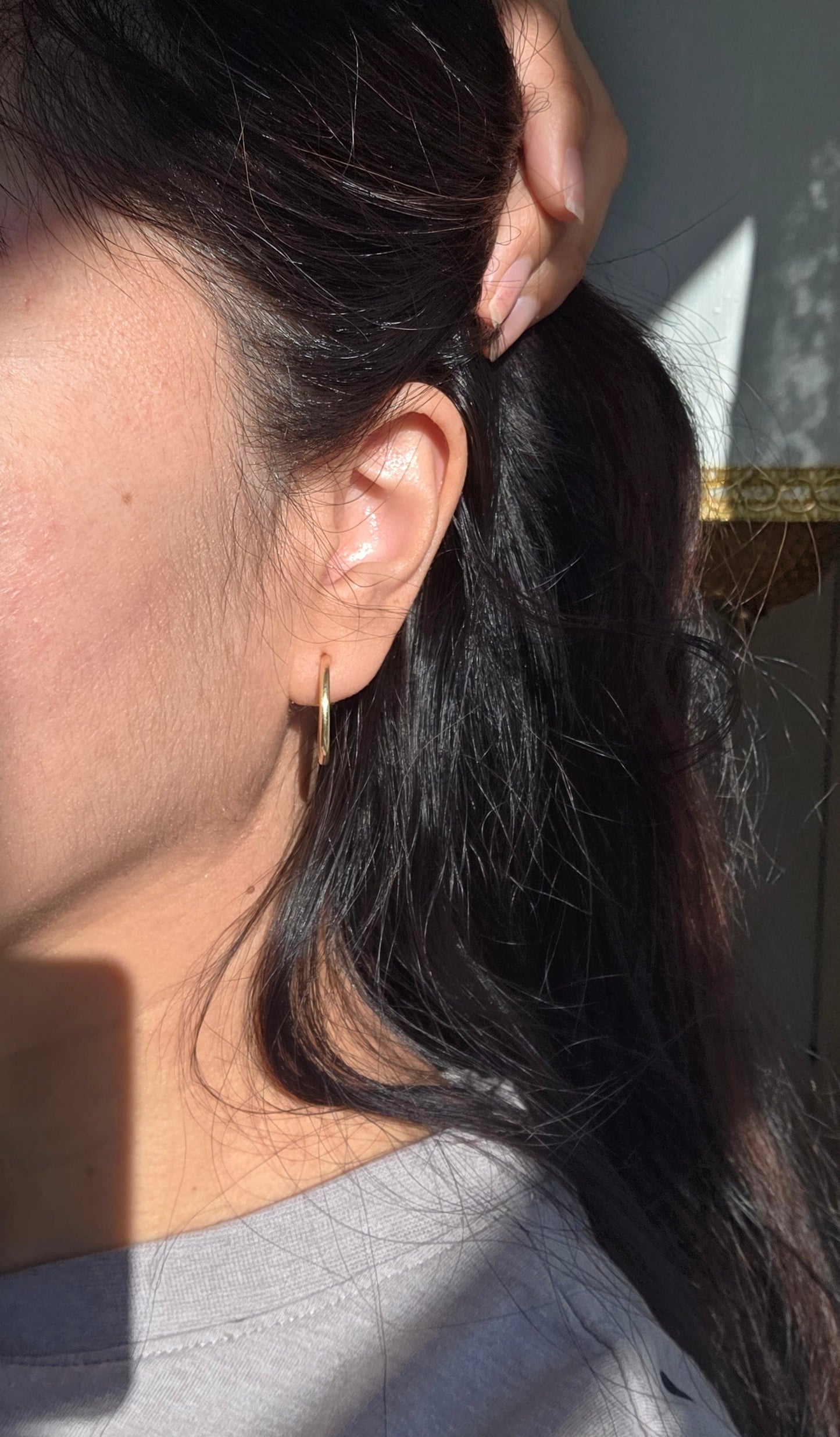 14k Gold Simple Hoops Earrings