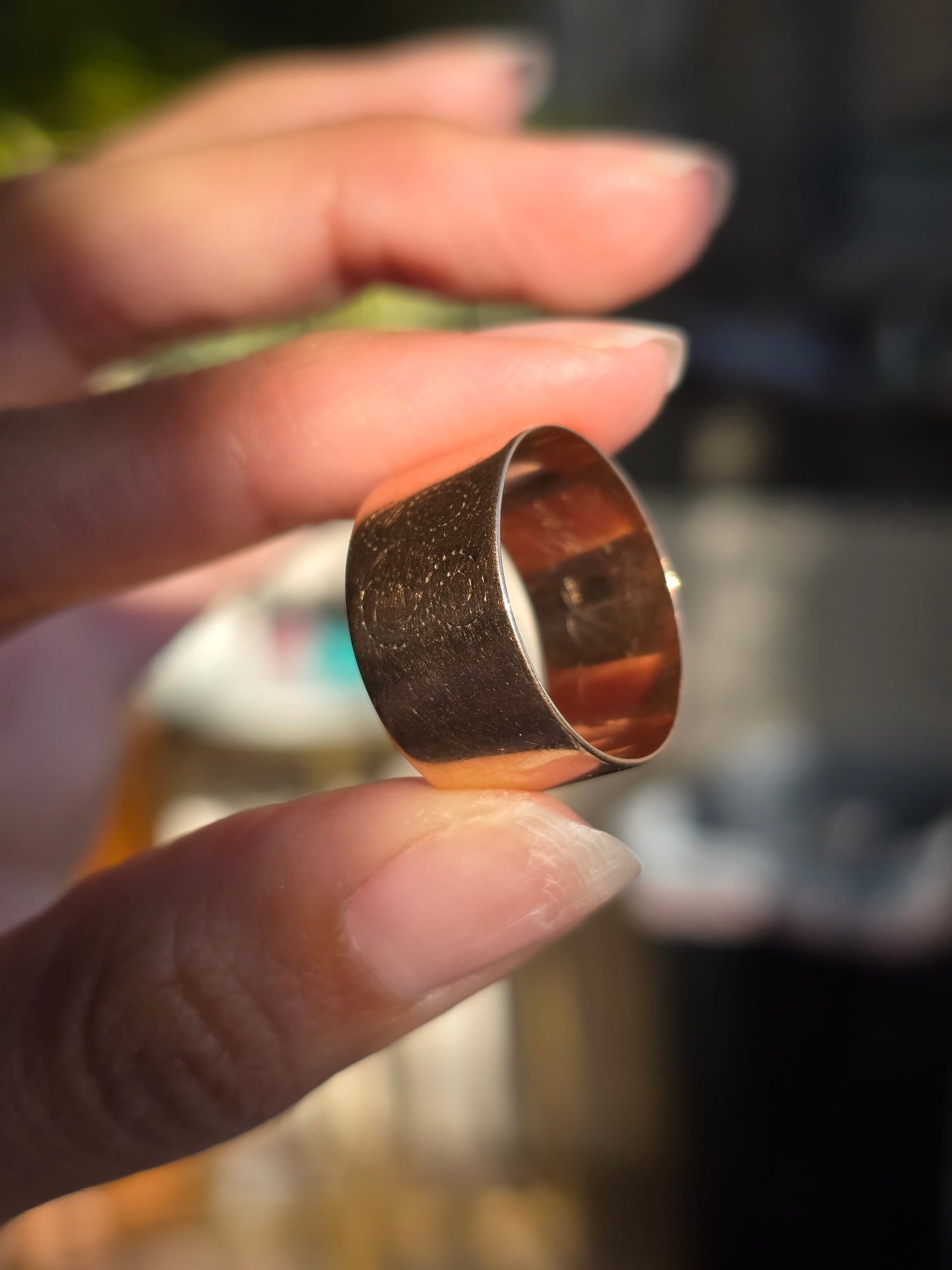 Vintage Rose Gold "98"/"86" Chunky Wide Cigar Band Size 9.75