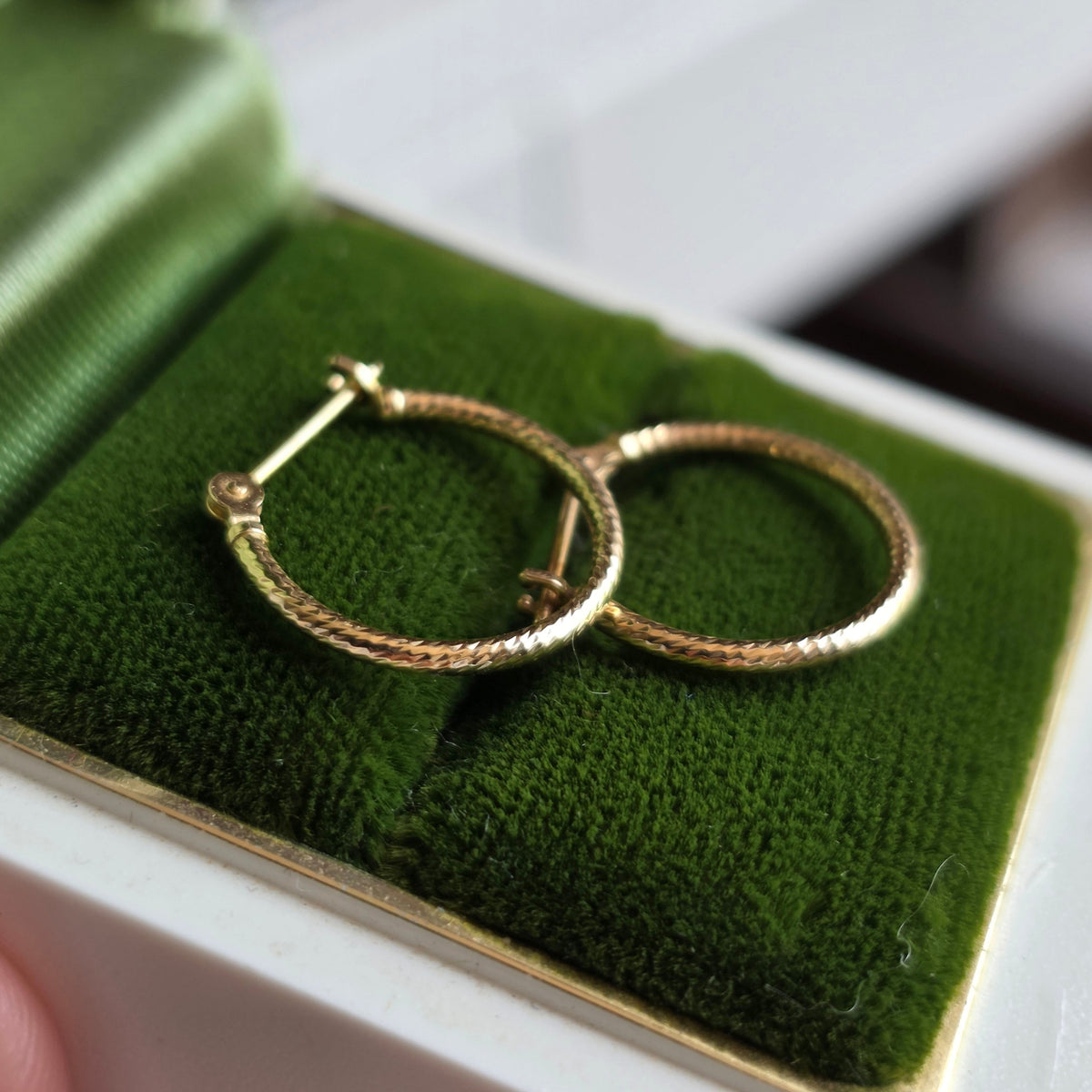 Perfect Every Day 14k Gold 1/2 Inch Gold Textured Small Hoops Earrings