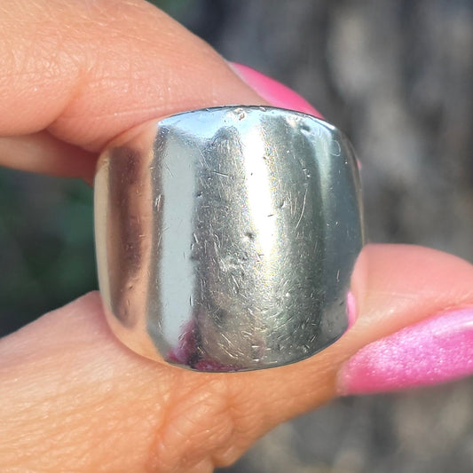 Solid Heavy Sterling Silver 19mm Wide Polished Cigar Band Size 6.75
