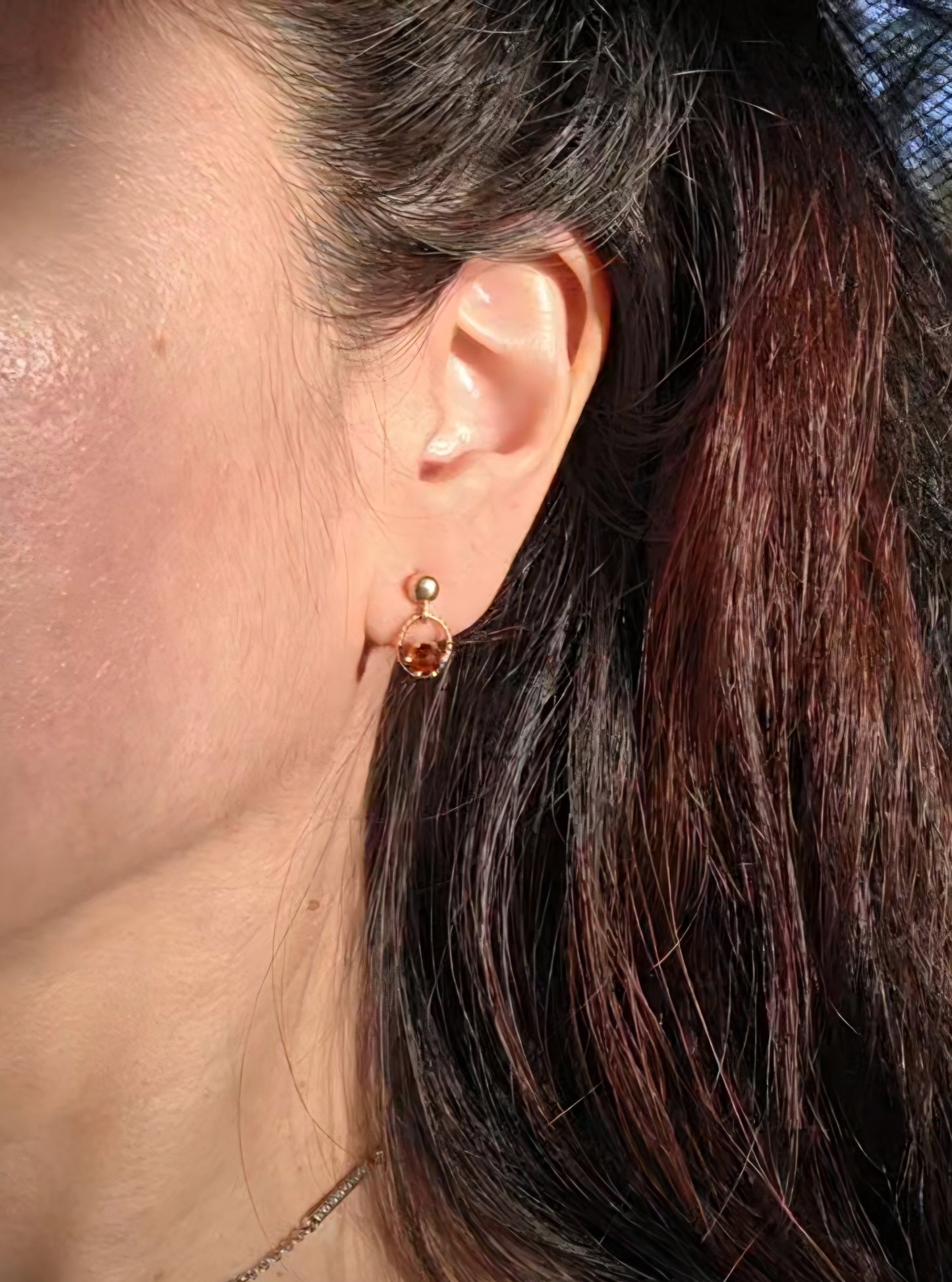 Beautiful 14k Gold Citrine Dainty Dangle Earrings November Birthstone