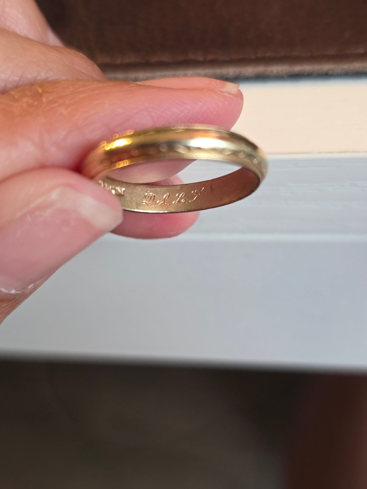 Vintage Etched Solid 14k Gold Band Ring Size 6
