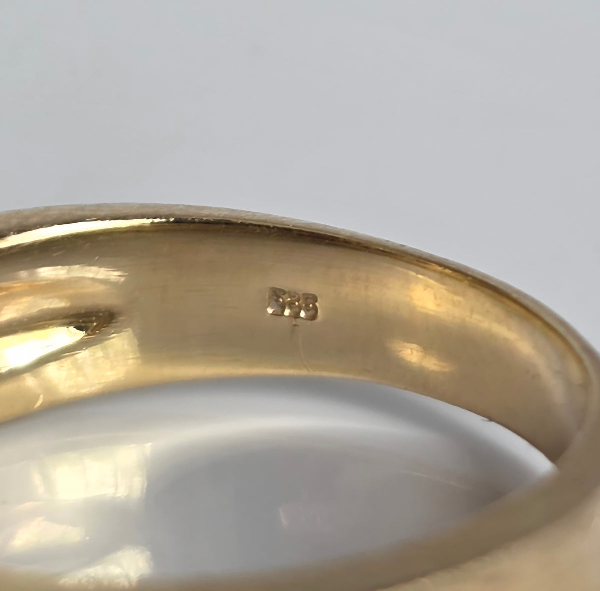 Gorgeous 14k Gold Flush Set Ruby and Diamond Statement Band Size 7