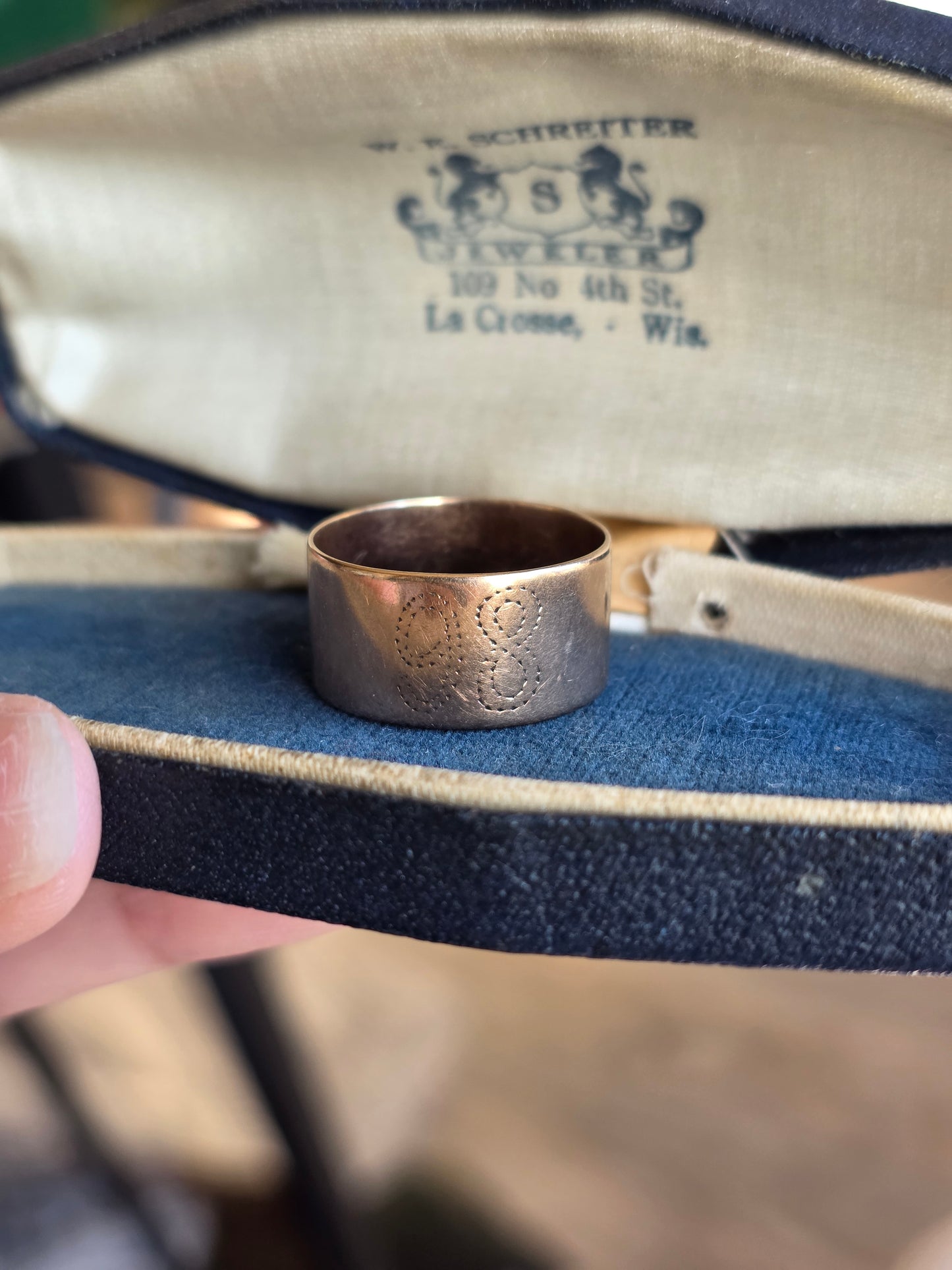 Vintage Rose Gold "98"/"86" Chunky Wide Cigar Band Size 9.75