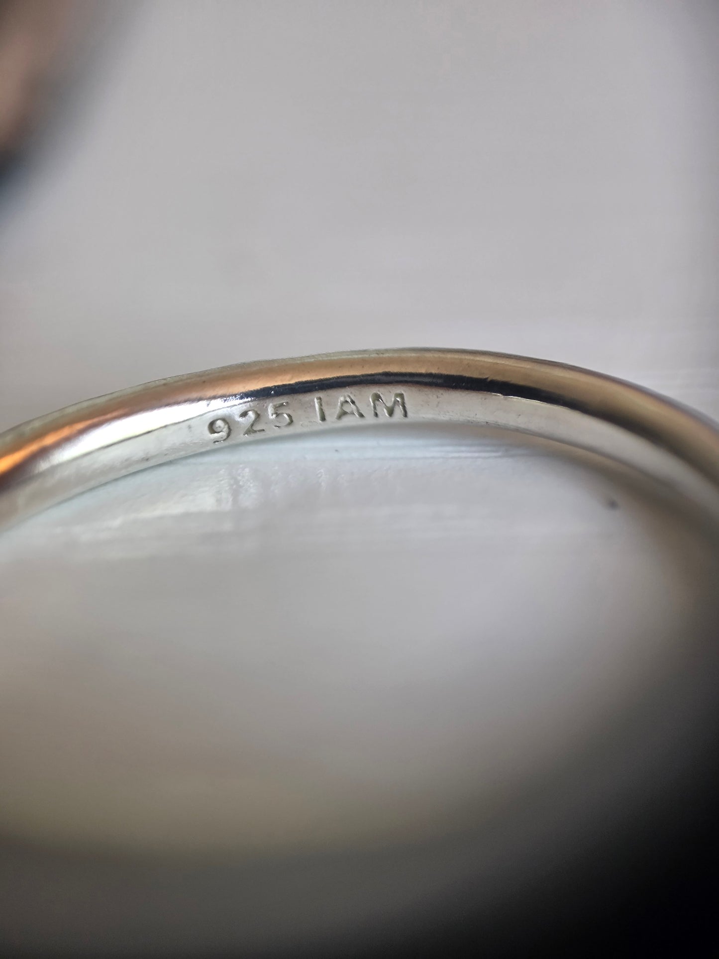 Sterling Silver Chevron / Leaf Carved Full Eternity Band Skinny Stacker Ring Size 7