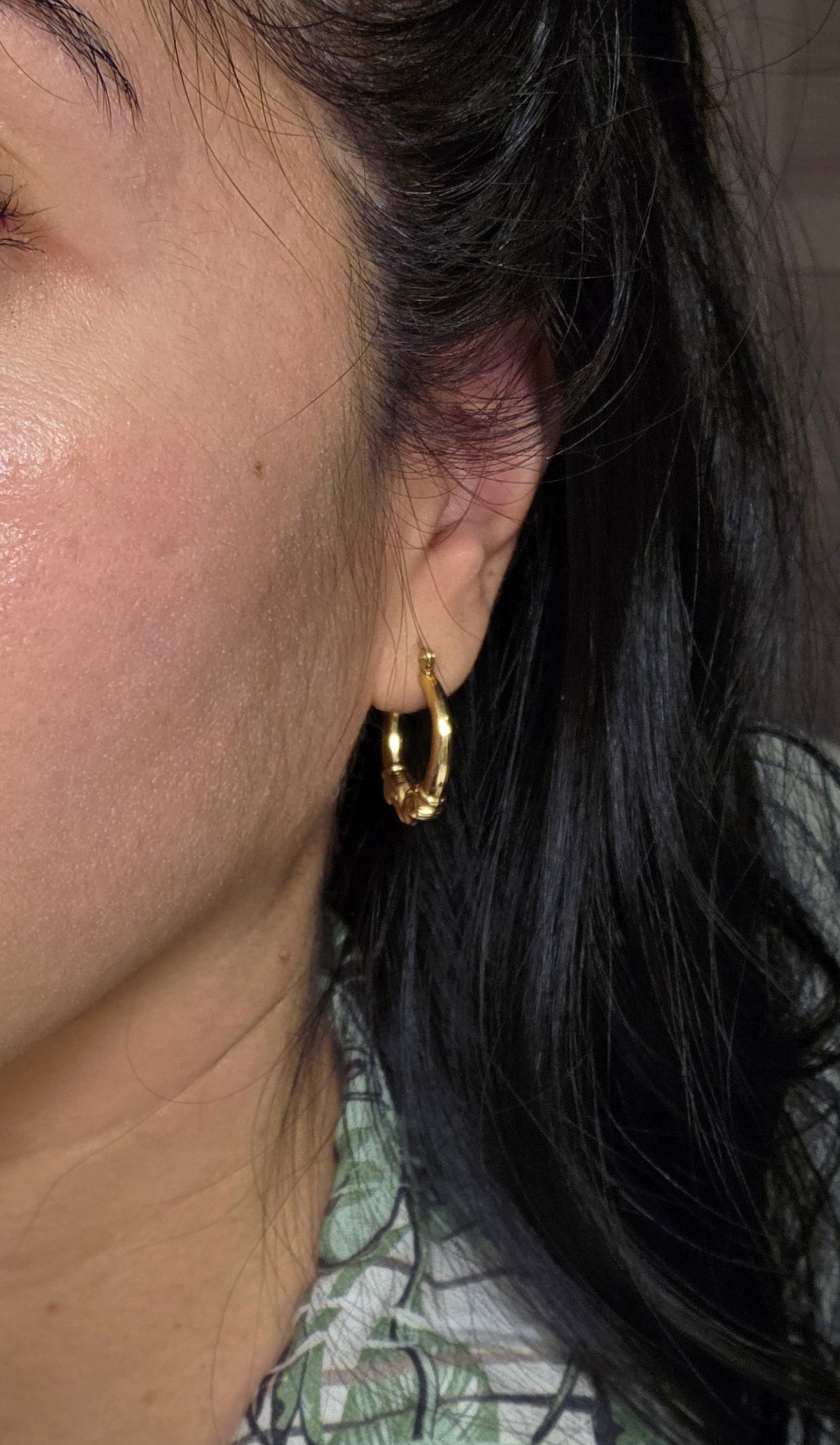 Awesome 14k Gold Ram Hoops Earrings
