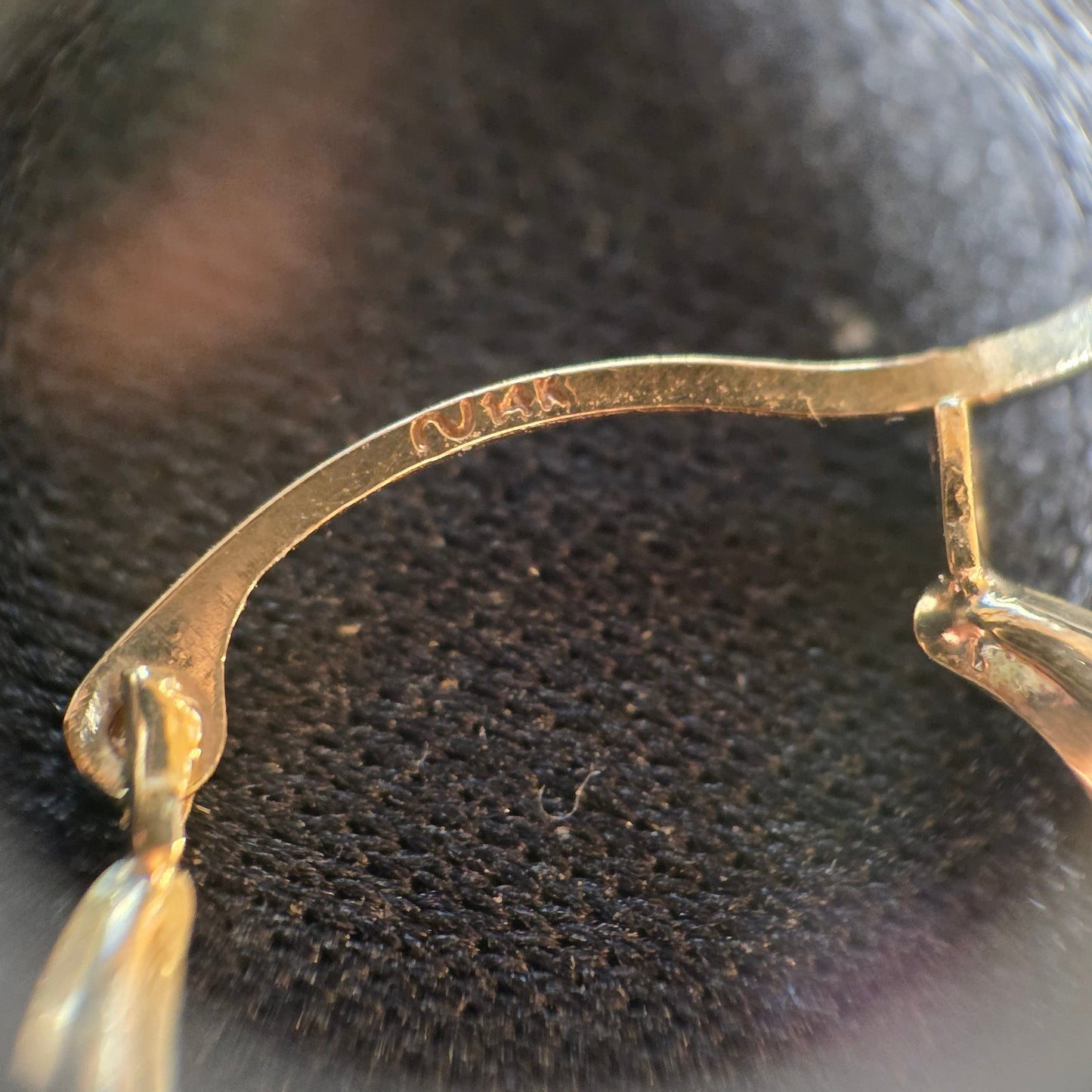 Adorable 14k Gold 3/4" Small Lightweight Heart Hoops