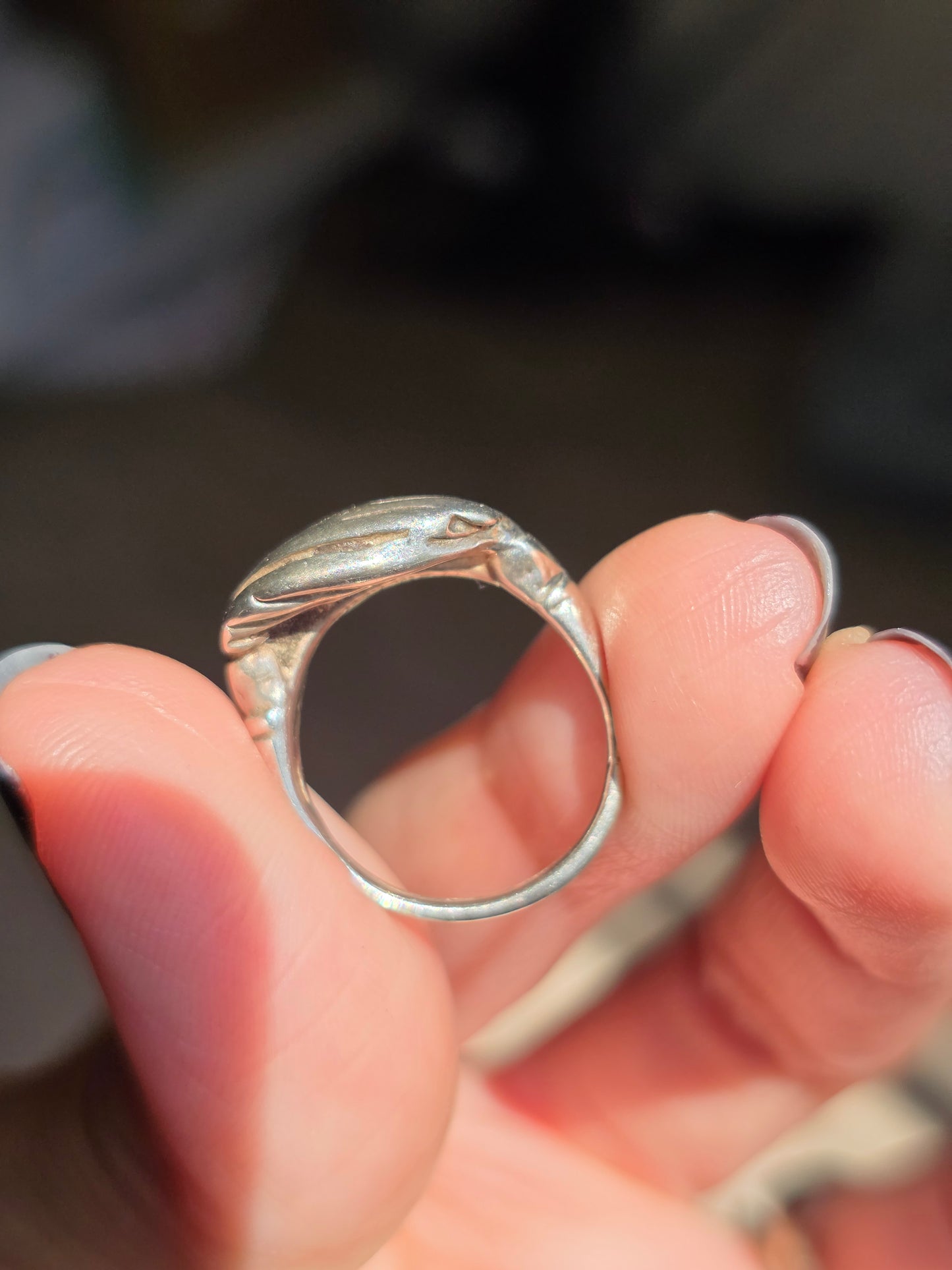 Vintage Sterling Silver "Fede" Hands Ring Size 4.25